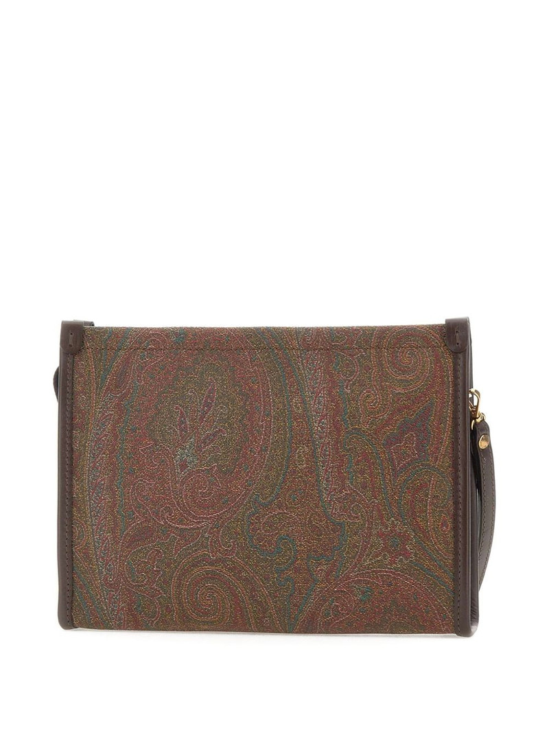 Etro medium Arnica paisley-print embroidered clutch bag outlook