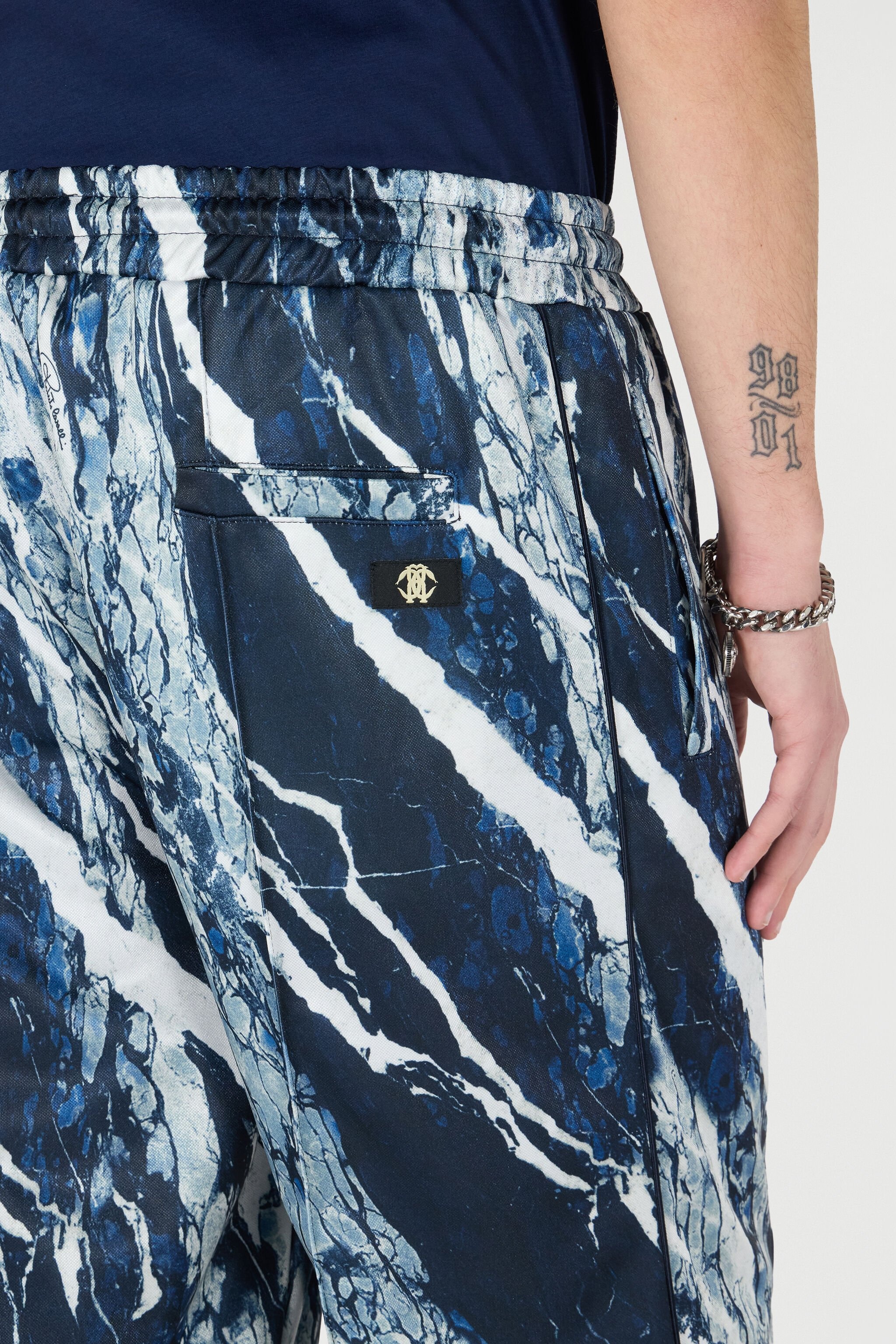Marble-Print Sports Pants - 7