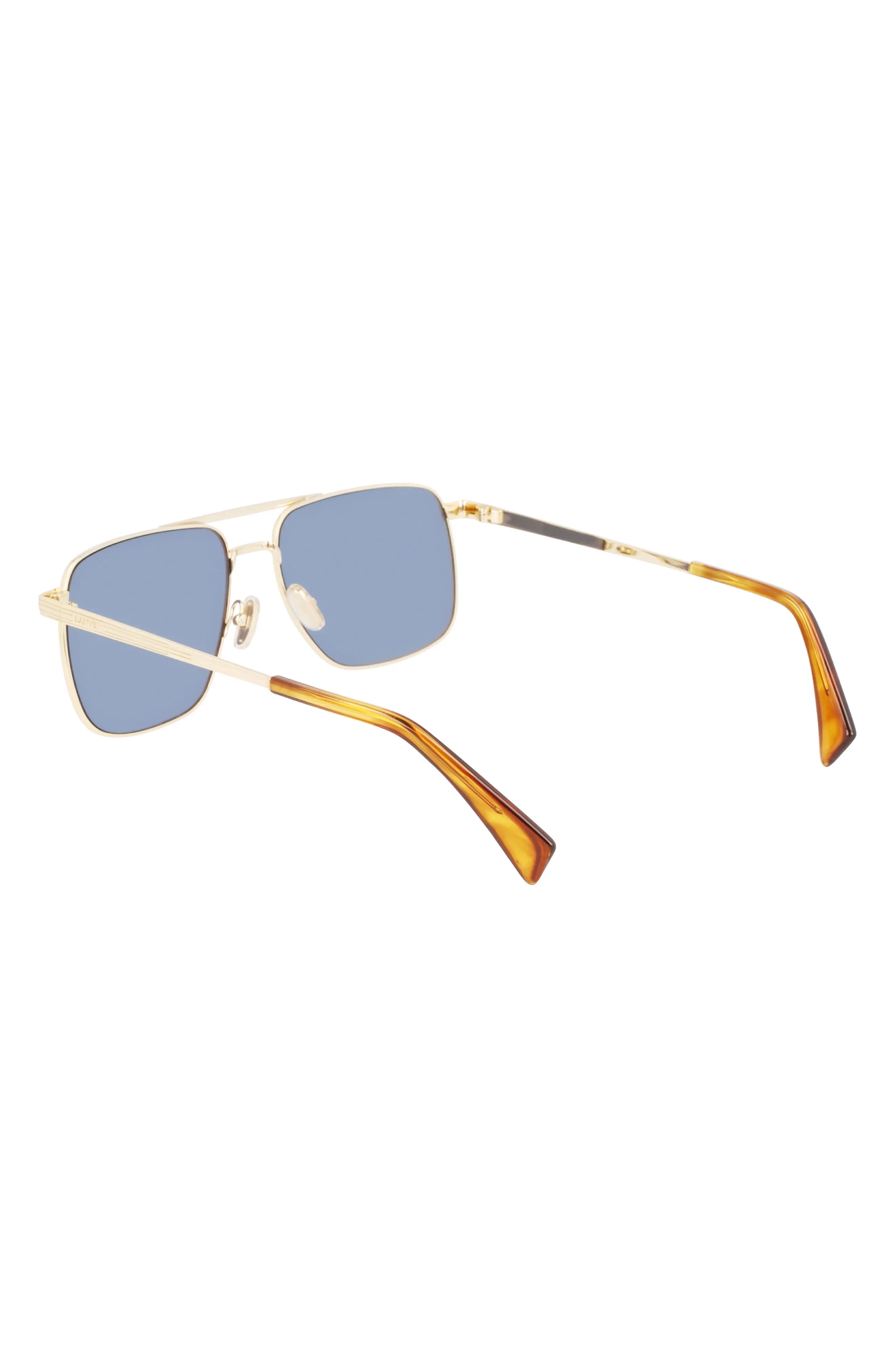 JL 58mm Rectangular Sunglasses in Gold /Blue - 3