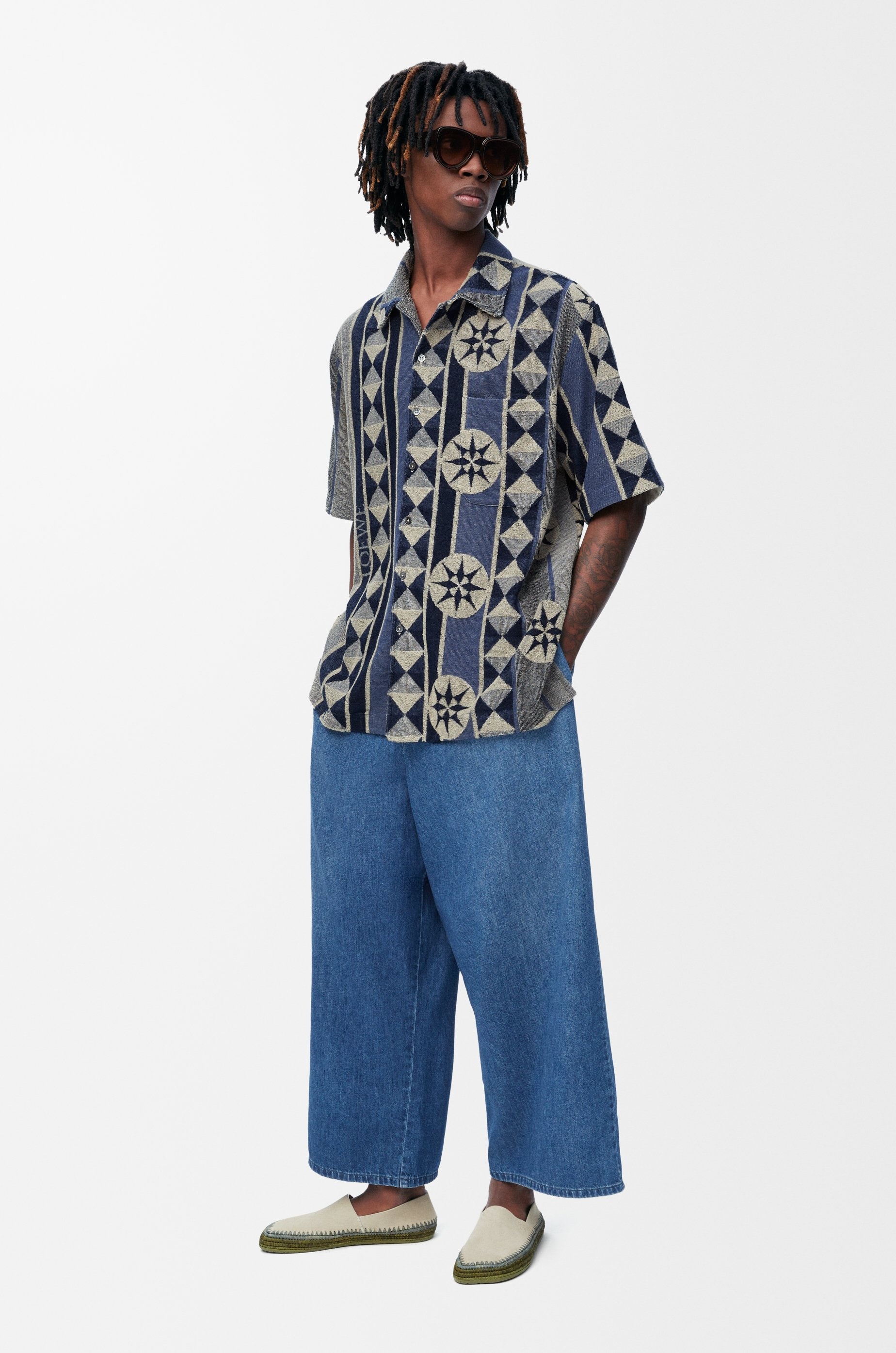 Short sleeve shirt in terry cotton jacquard - 2