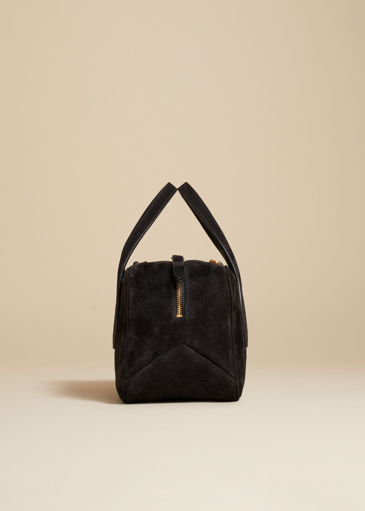 KHAITE The Small Maeve Crossbody Bag in Black Suede khaite