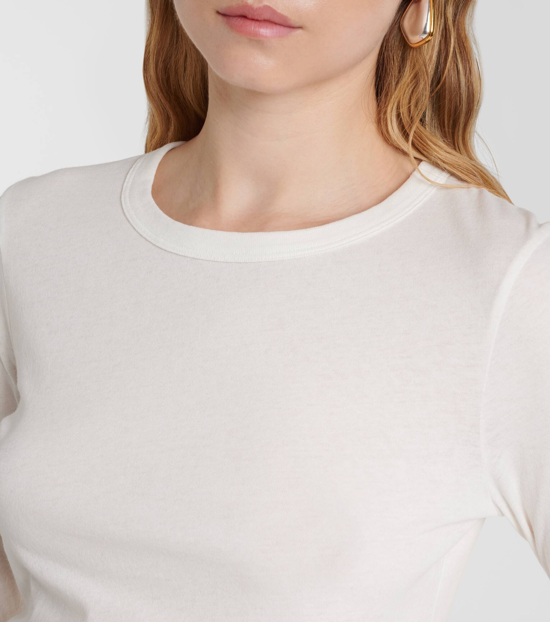 Cropped cotton jersey T-shirt - 4