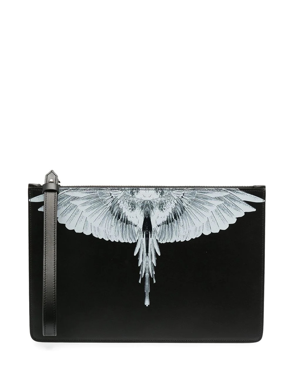 Wings print leather pouch - 1