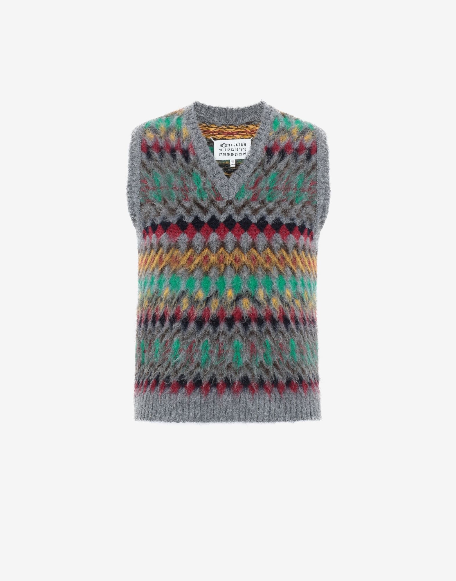 Blurred Fair Isle sleeveless sweater - 1