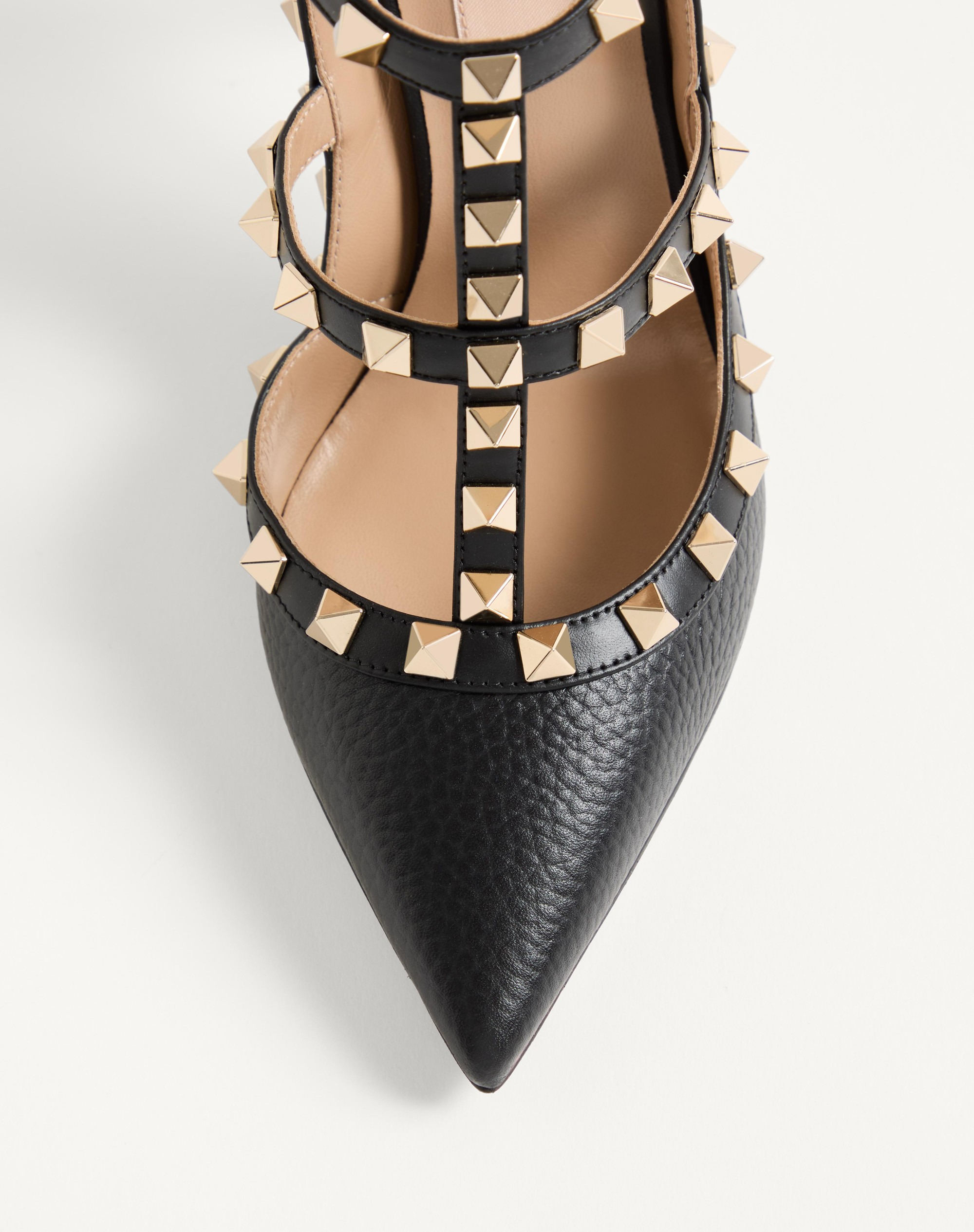 ROCKSTUD GRAINY LEATHER ANKLE STRAP PUMP 100 MM - 5