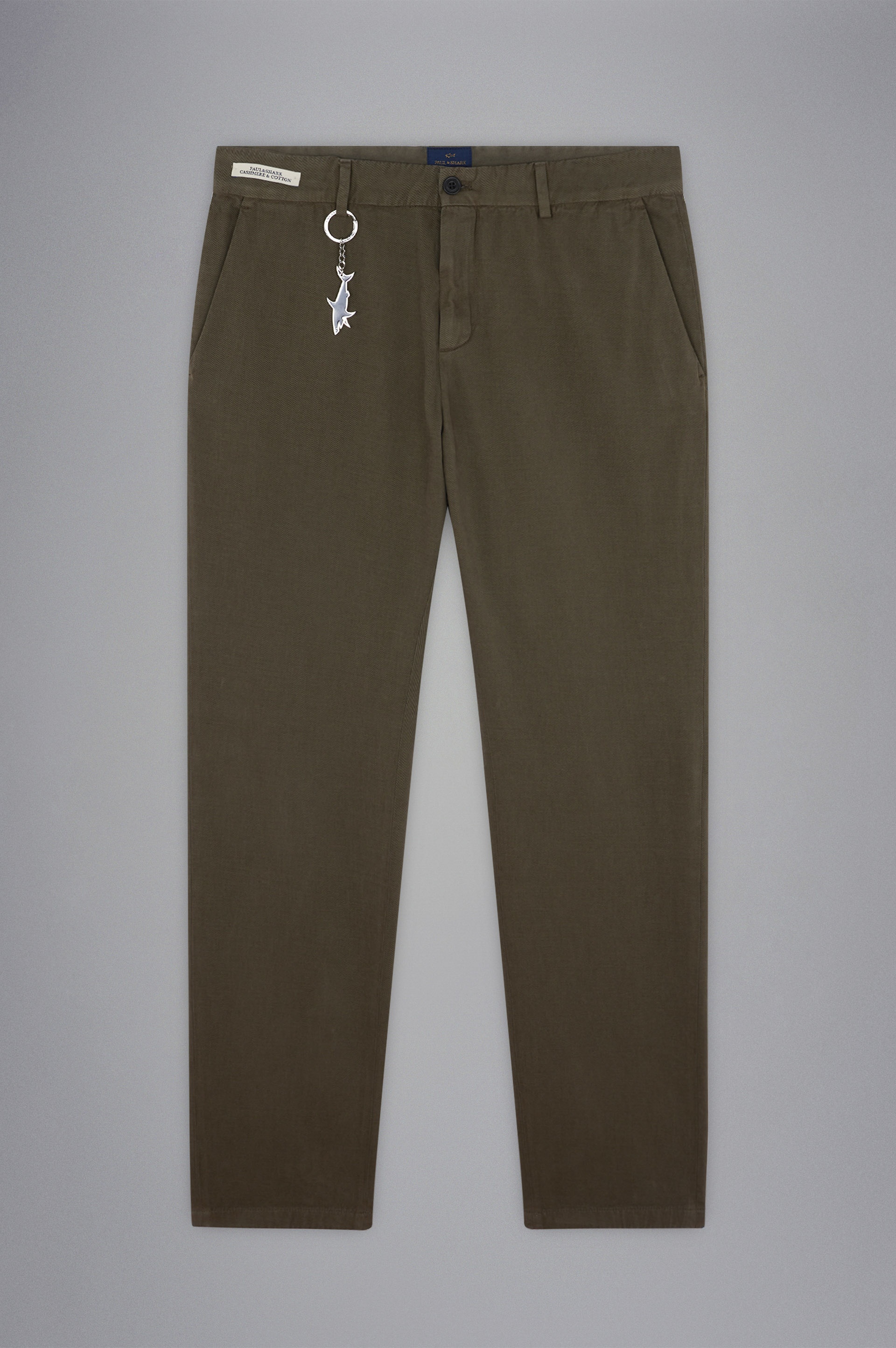 CASHMERE AND COTTON CHINO TROUSERS - 1