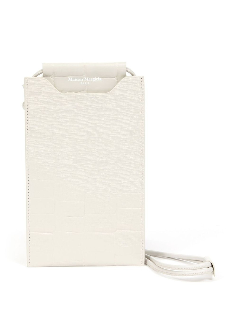 Maison Margiela mixed-textured leather phone case outlook