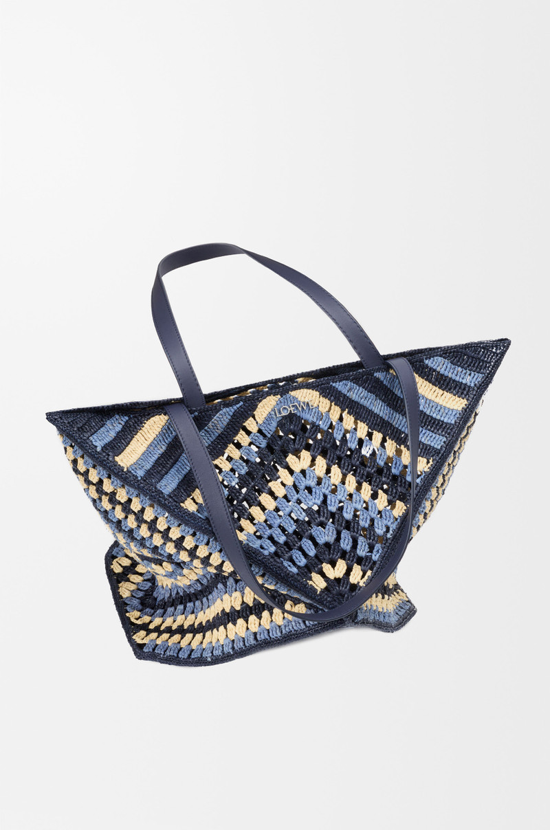 XL Puzzle Fold tote in raffia 5