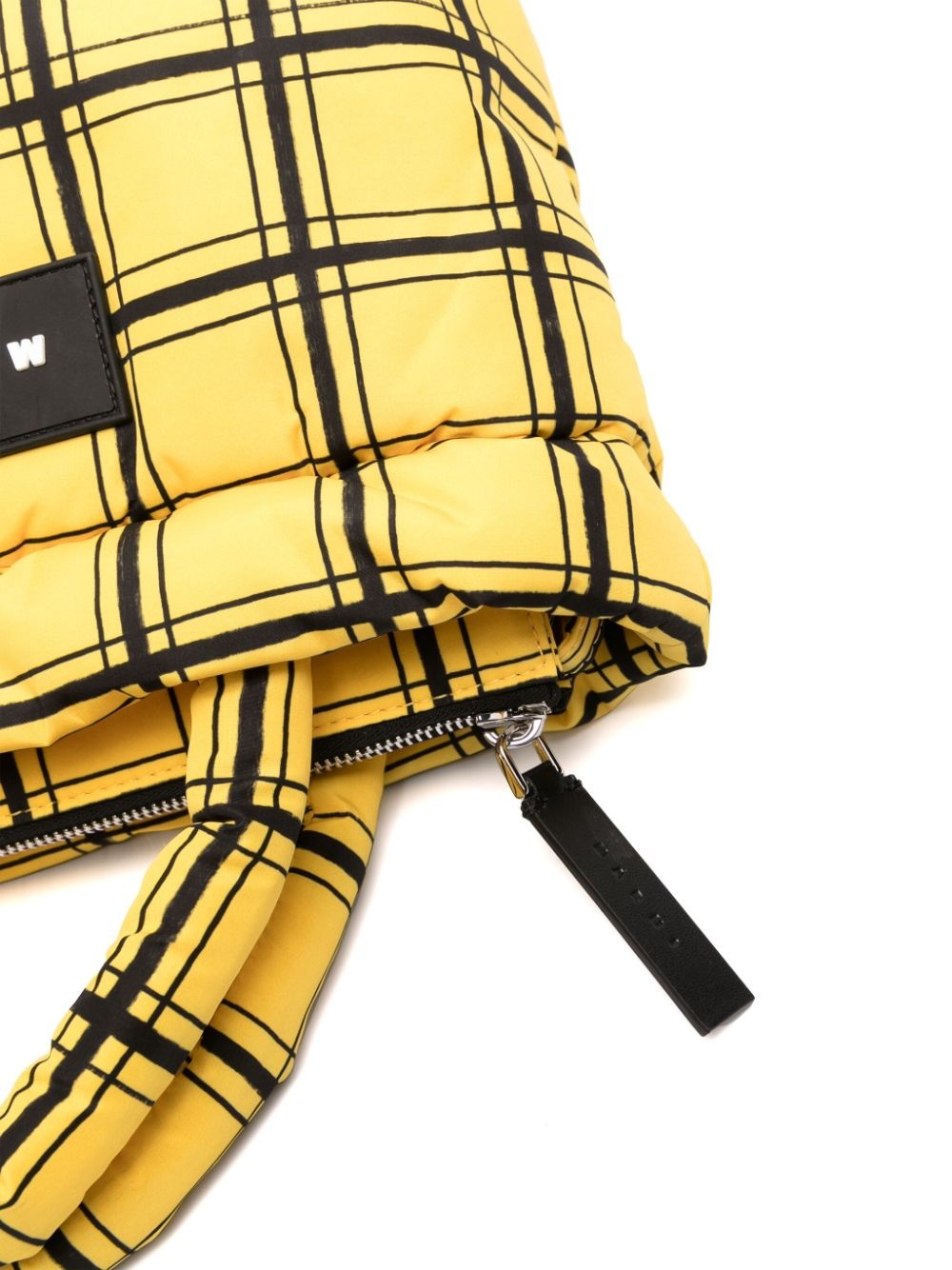 padded check-pattern tote bag - 4