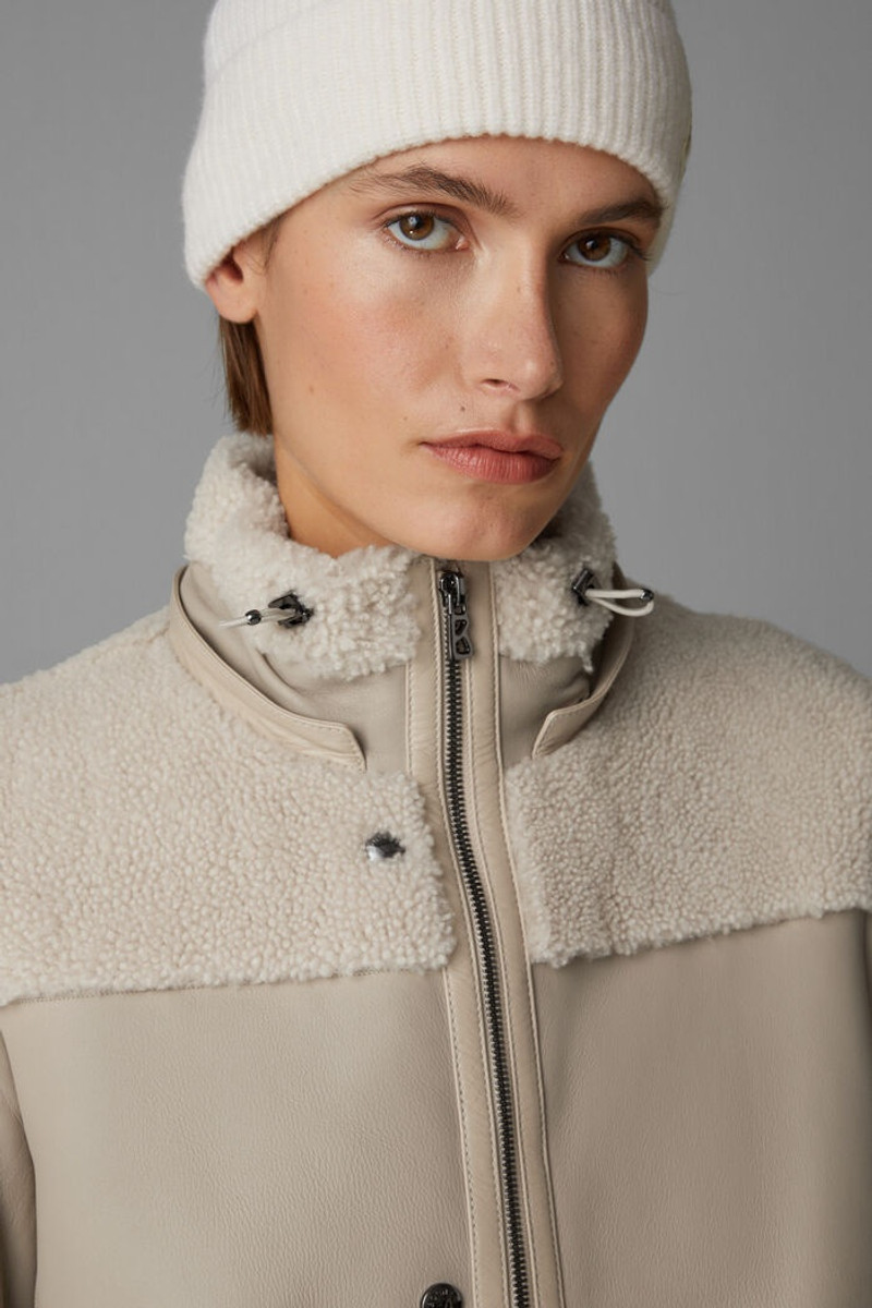 Claire Lambskin coat in Beige 5