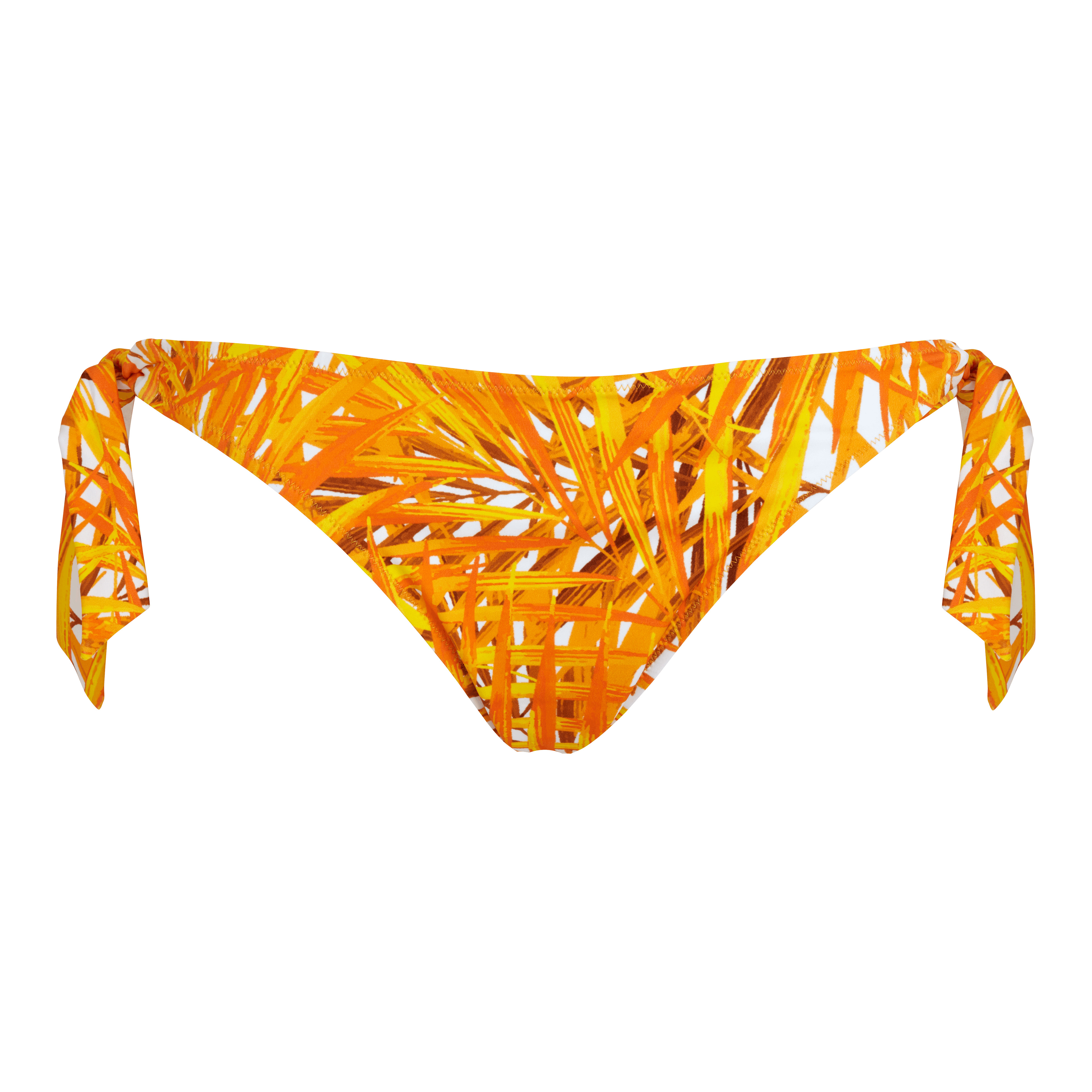 Women Side Tie Bikini Bottom Palm Leaves - 1