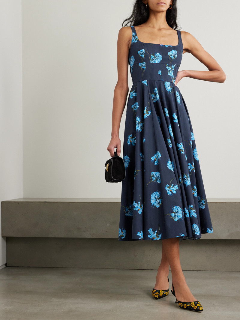 EMILIA WICKSTEAD Mona Floral-print Cotton-poplin Midi Dress outlook