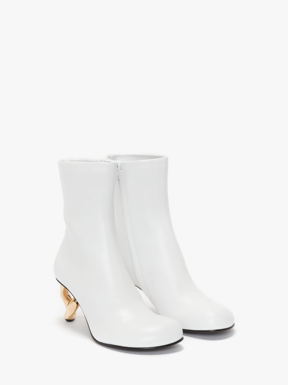 LEATHER CHAIN ANKLE BOOTS - 2