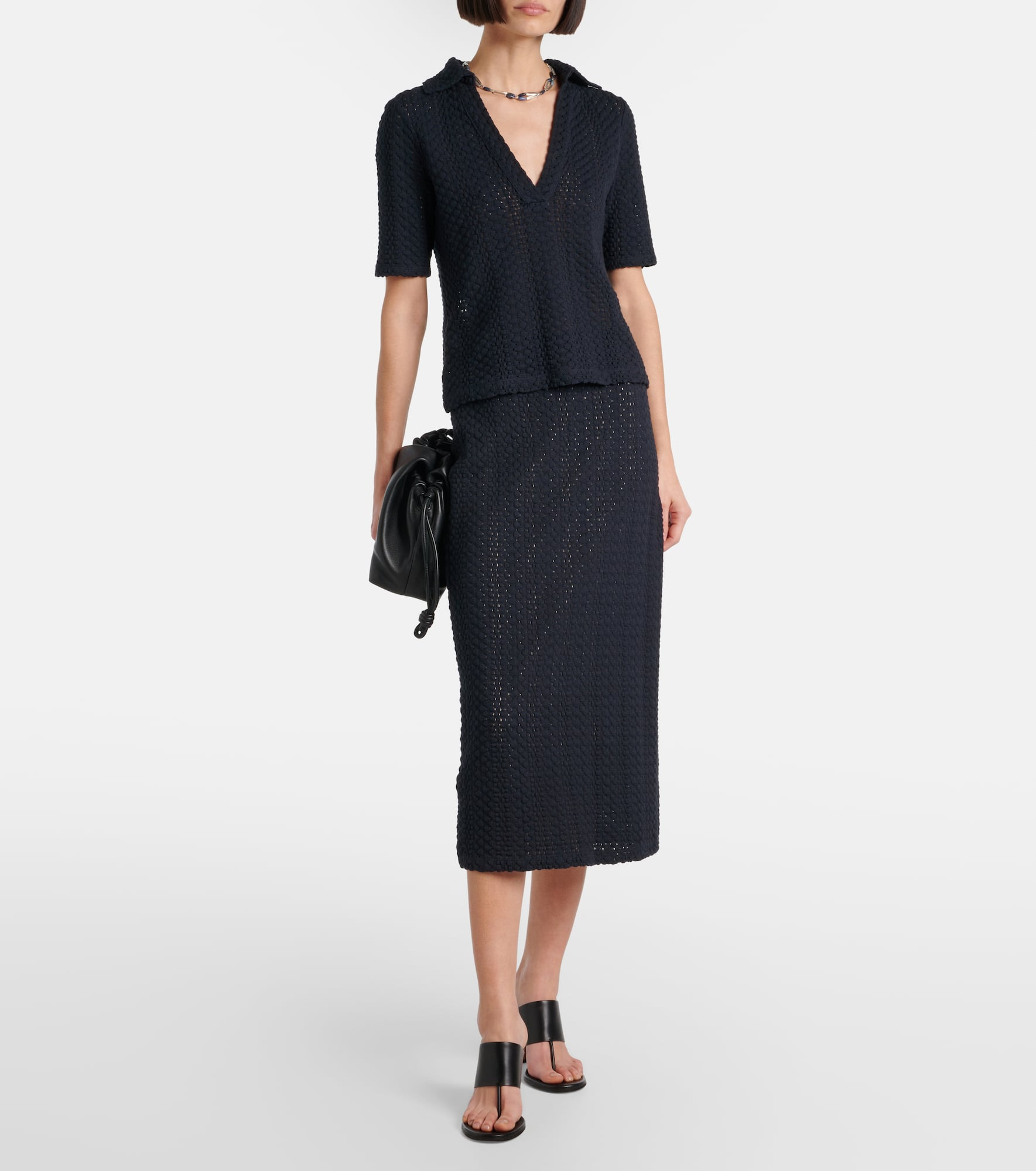 Knitted cotton pencil skirt - 2