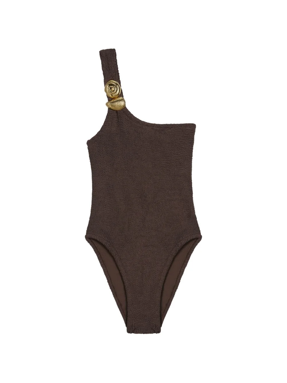 textured shell detail swimsuit - 1