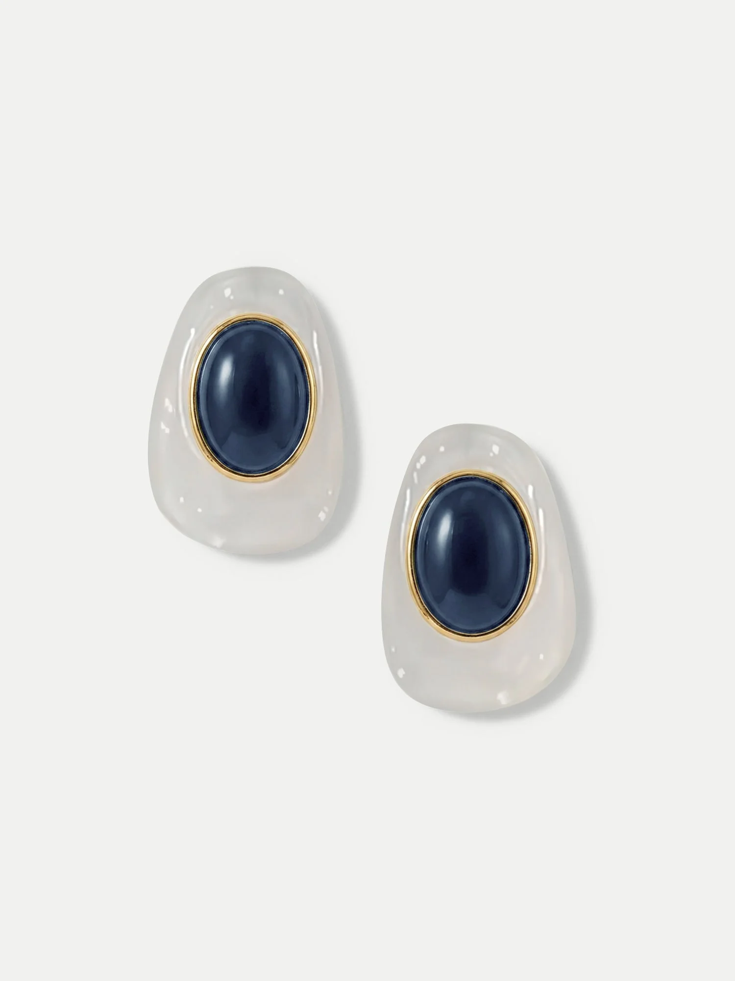TIGER’S EYE CABOCHON EARRING - 1