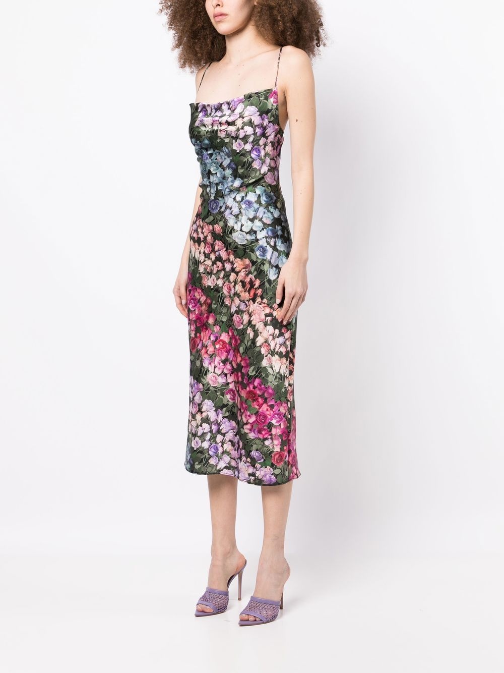 all-over rose-print slip dress - 3