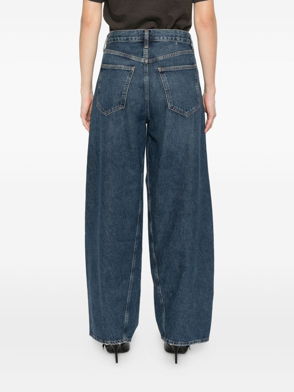 panelled regenerative-cotton jeans - 4