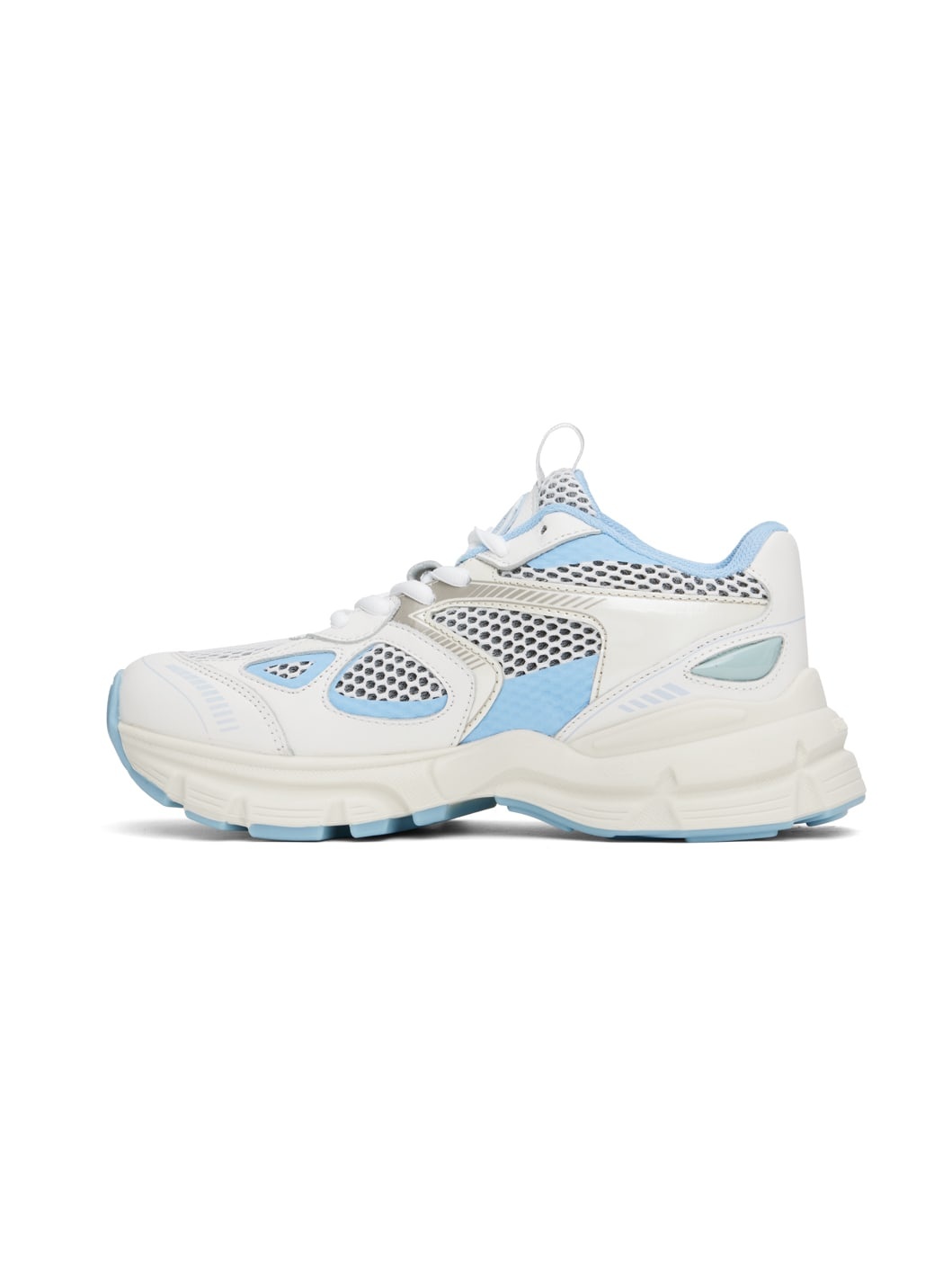 White & Blue Marathon Sneakers - 3