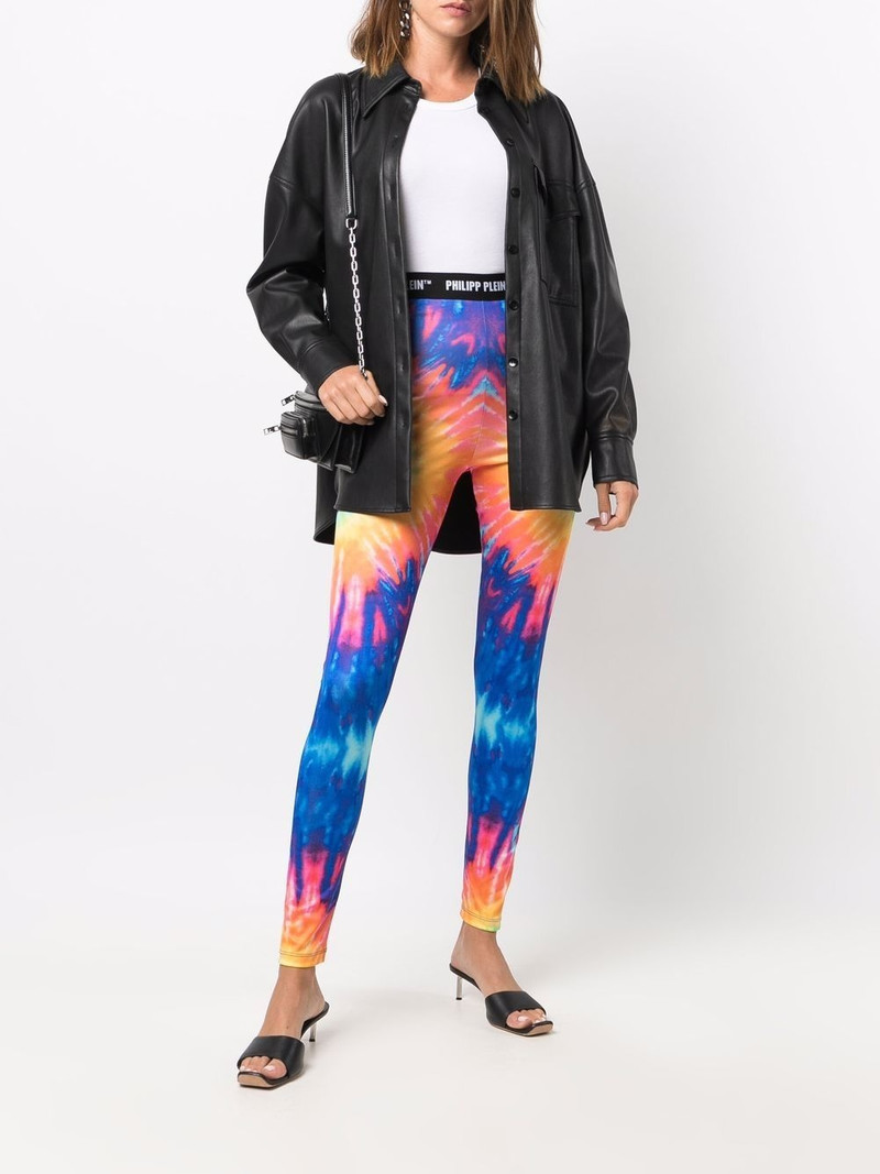 PHILIPP PLEIN tie-dye logo leggings outlook