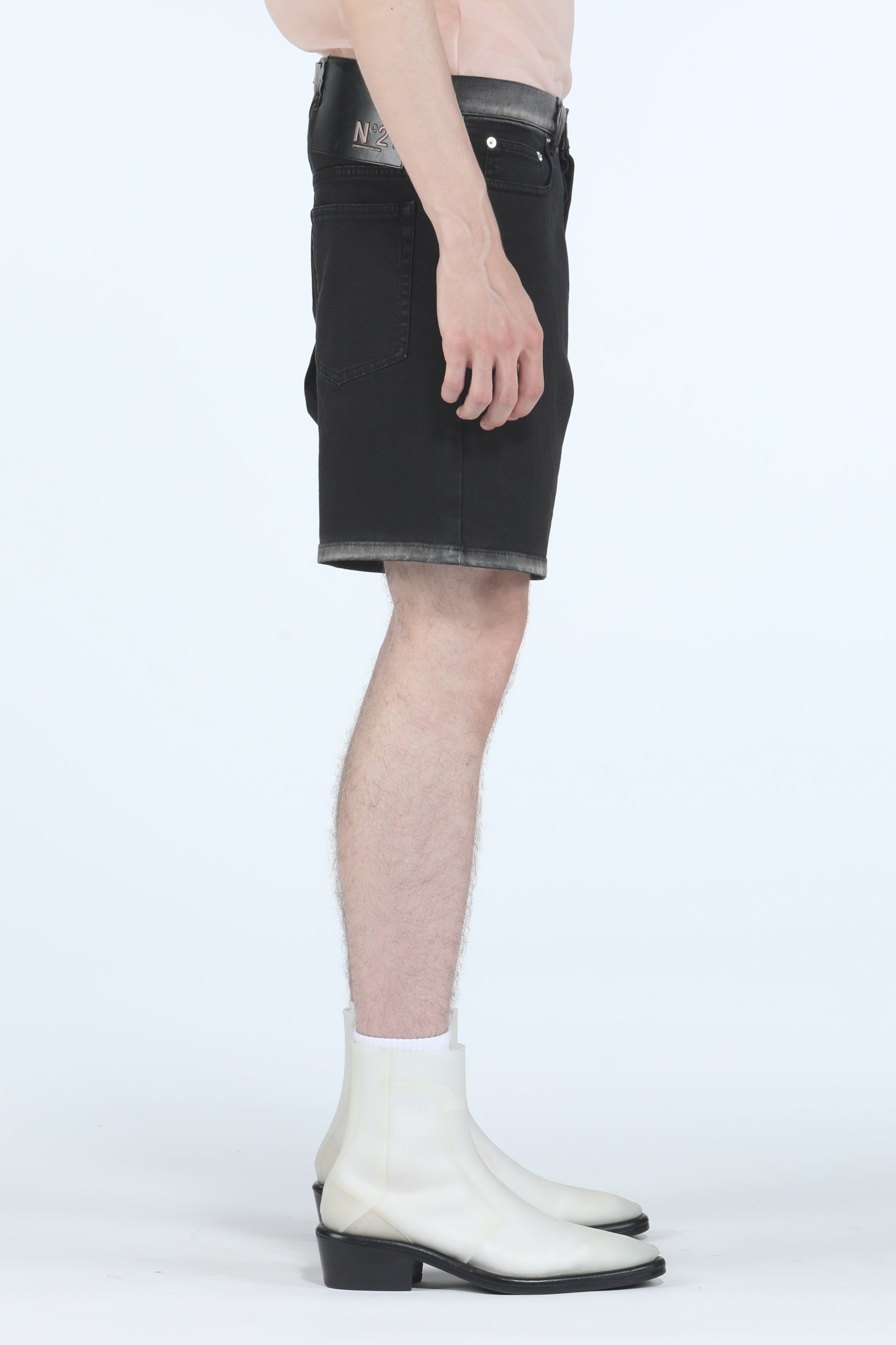 ACID-WASH DENIM SHORTS - 3