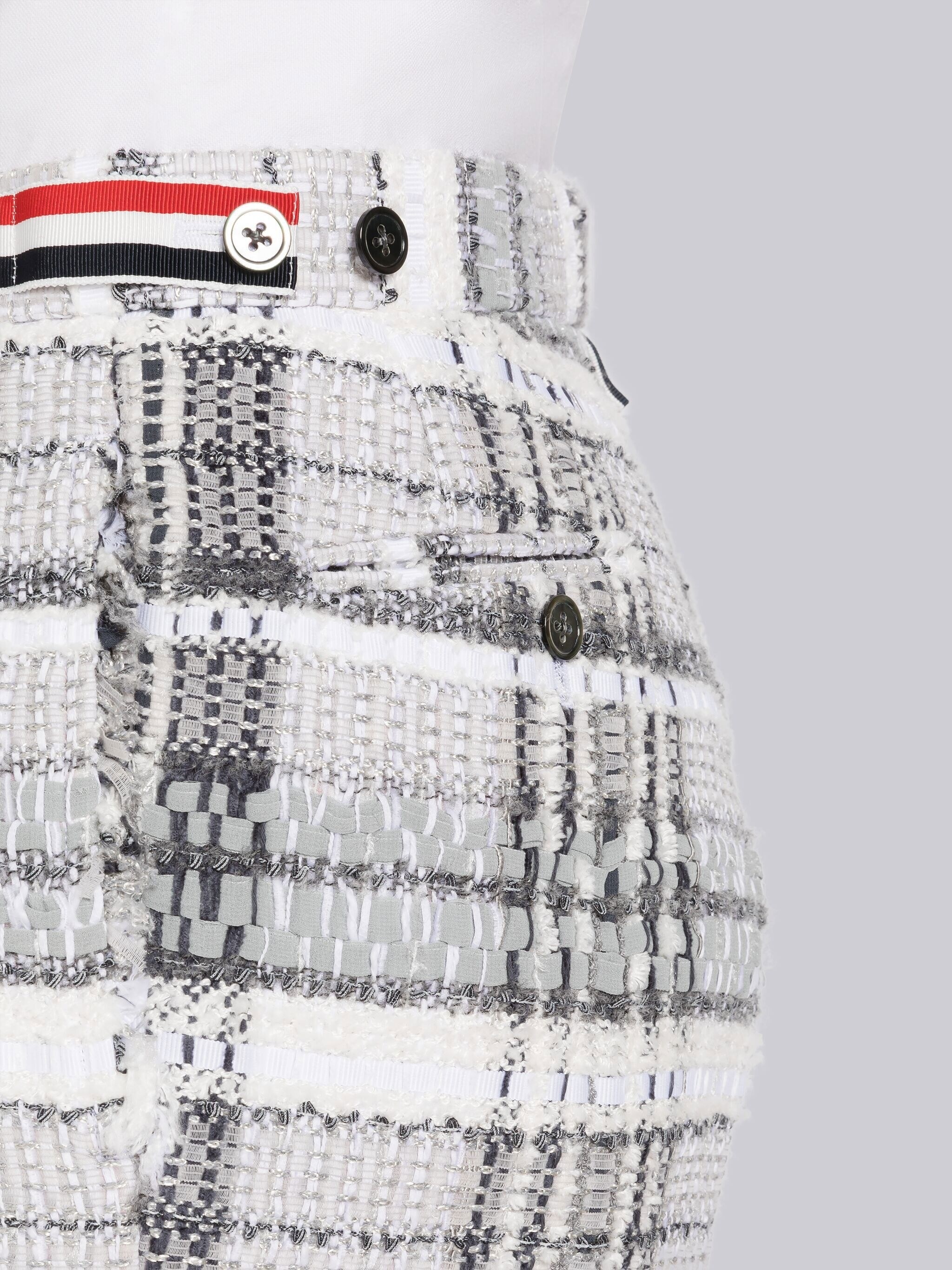 Frayed Madras Chenille Tweed Low Rise Short - 5