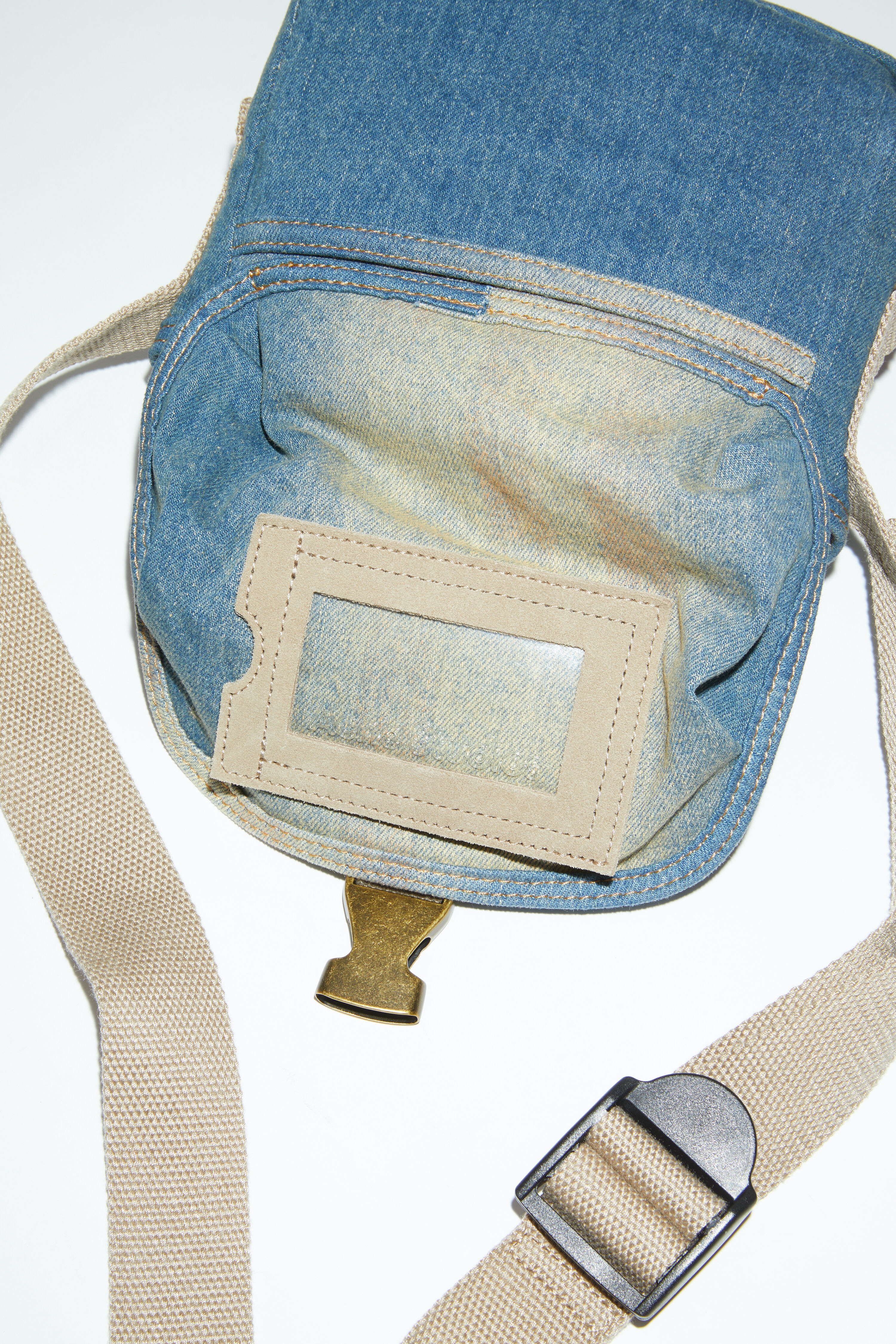 Mini messenger bag - Light blue/beige - 7