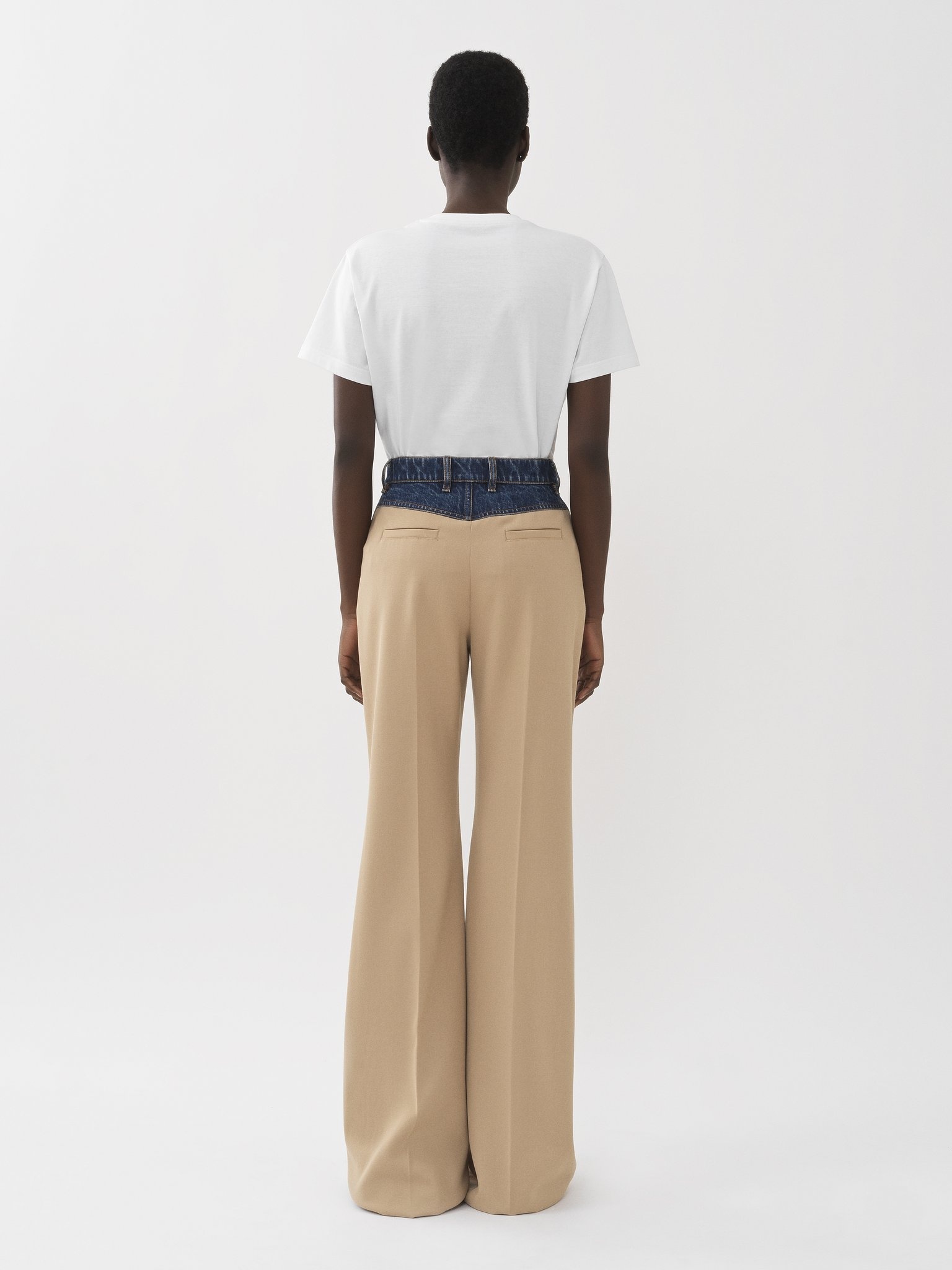 BIMATERIAL FLARE PANTS - 4