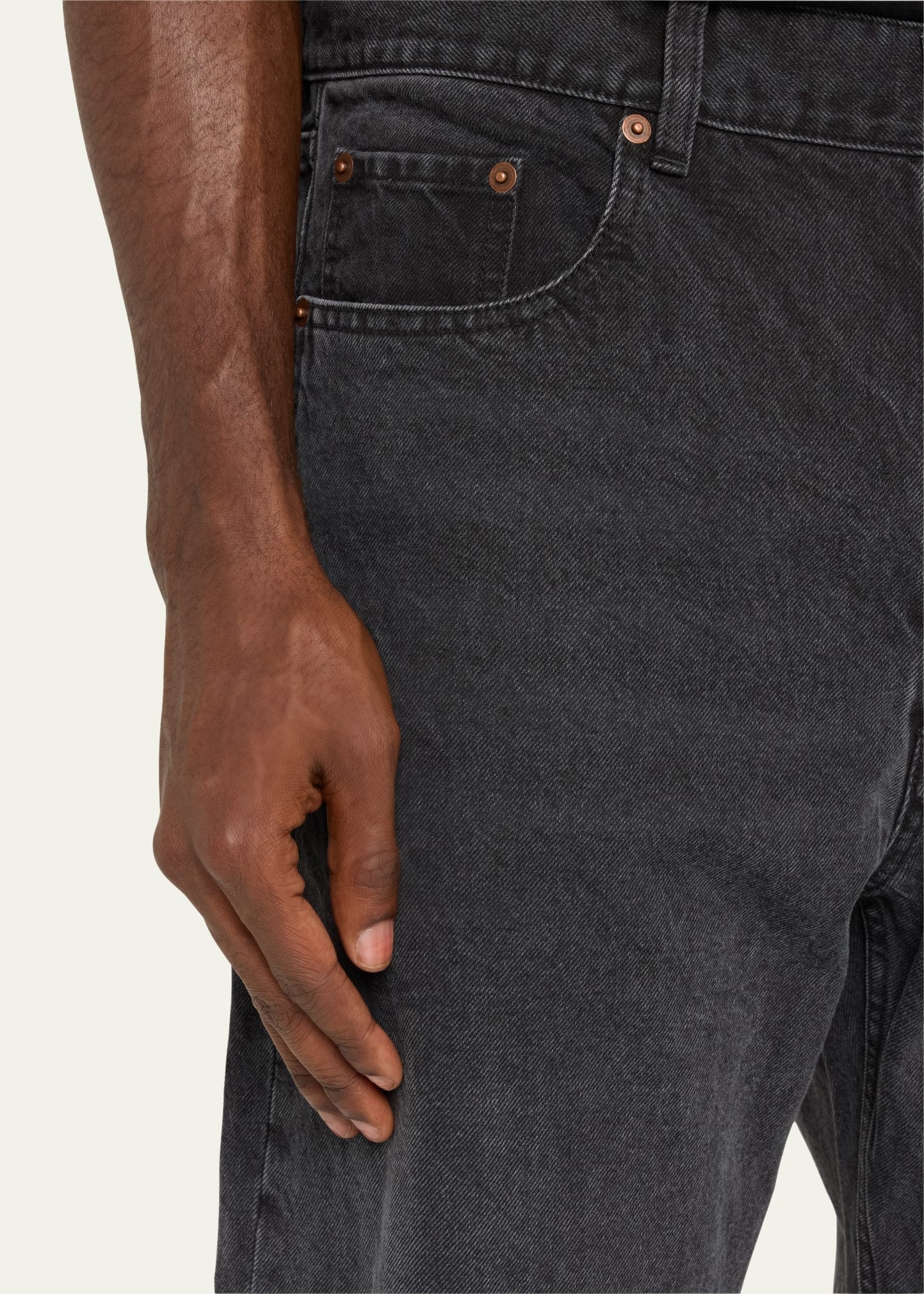 Men's Loose-Fit Faded Denim Jeans - 5