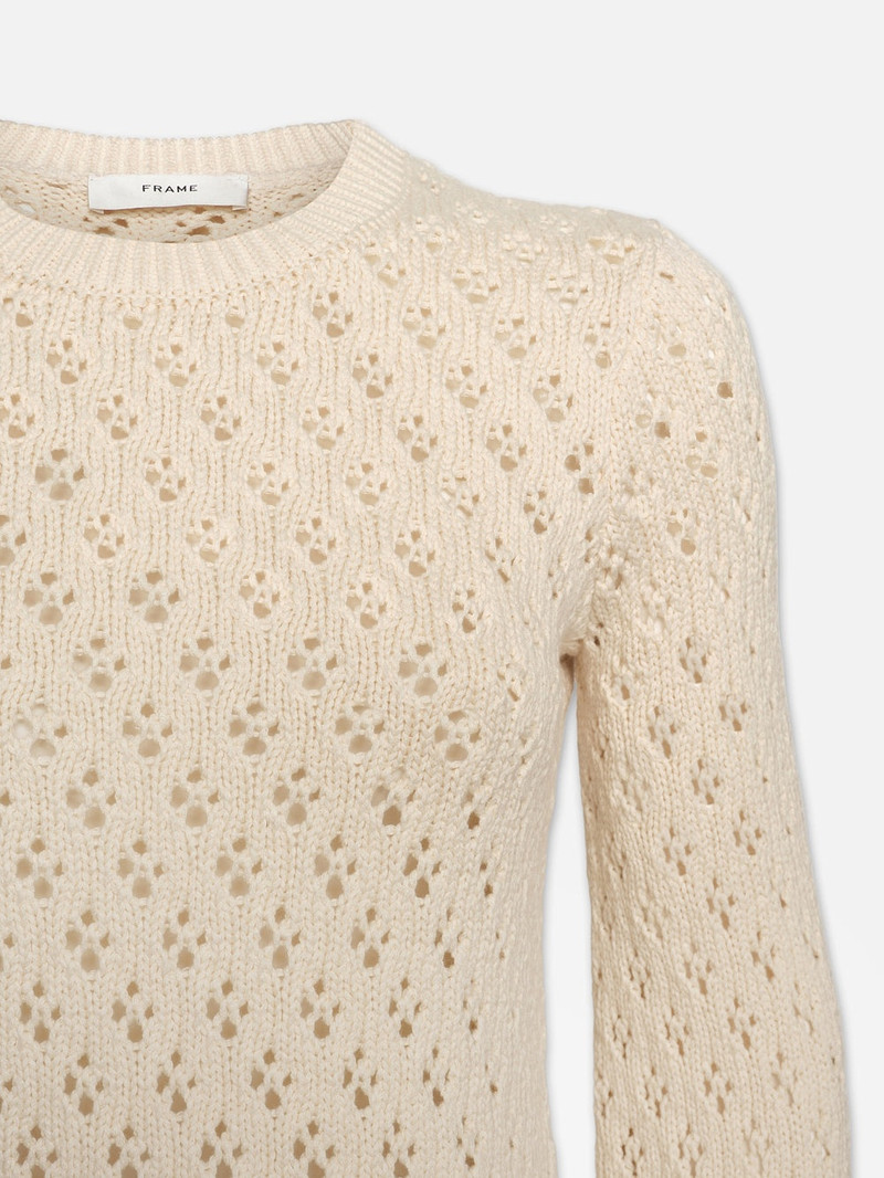 Crochet Knit Top in Ecru 3