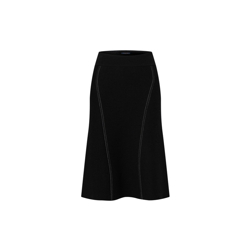 Denim-Effect Knit Skirt 1