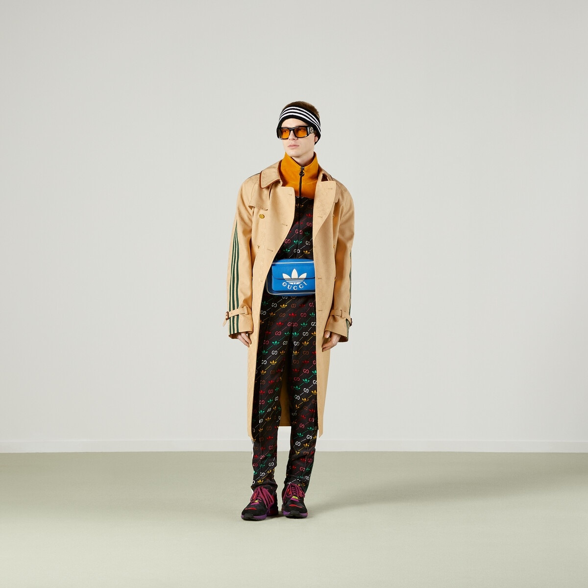 adidas x Gucci belted coat - 2
