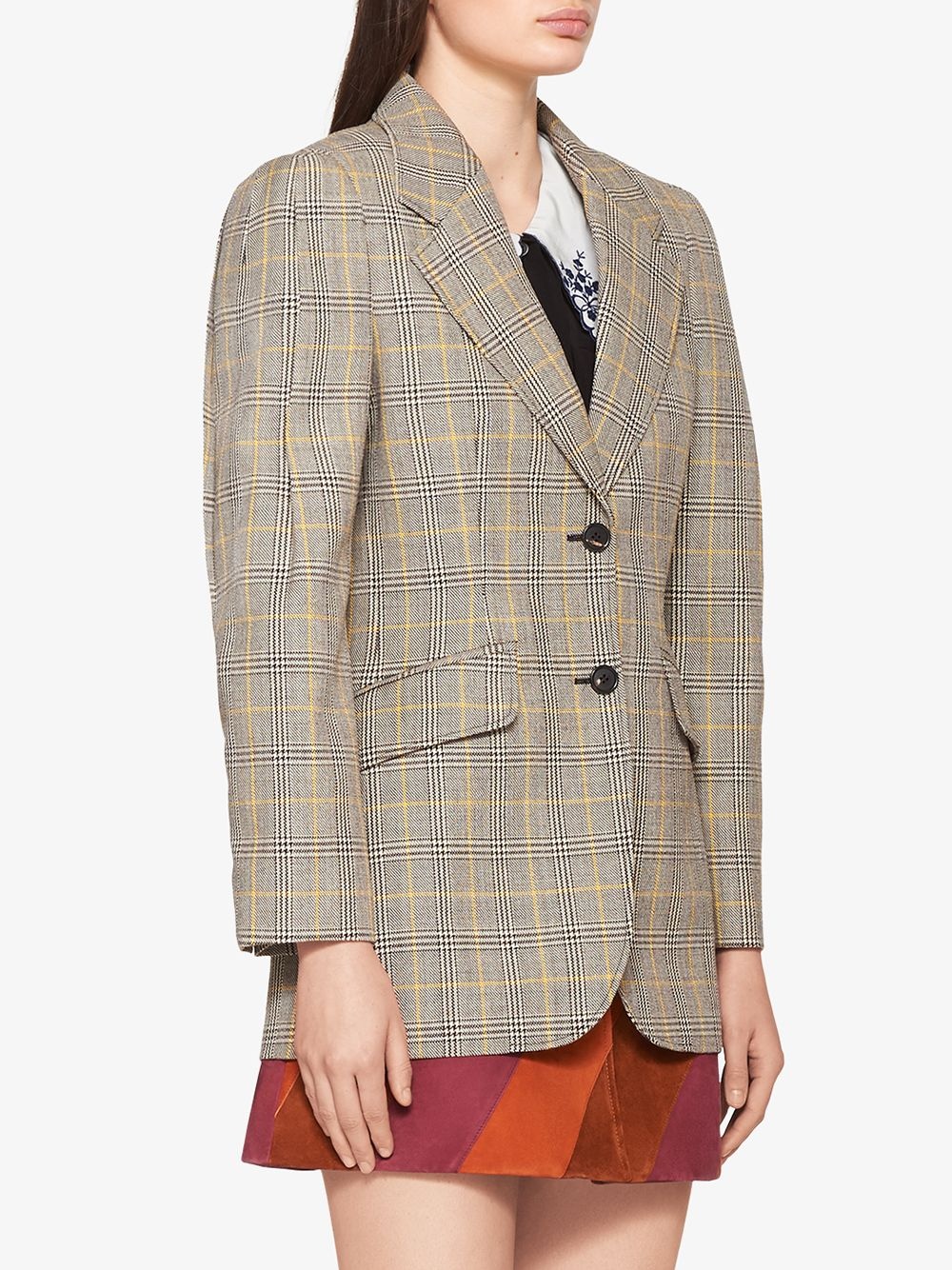 compact Prince of Wales check blazer - 3