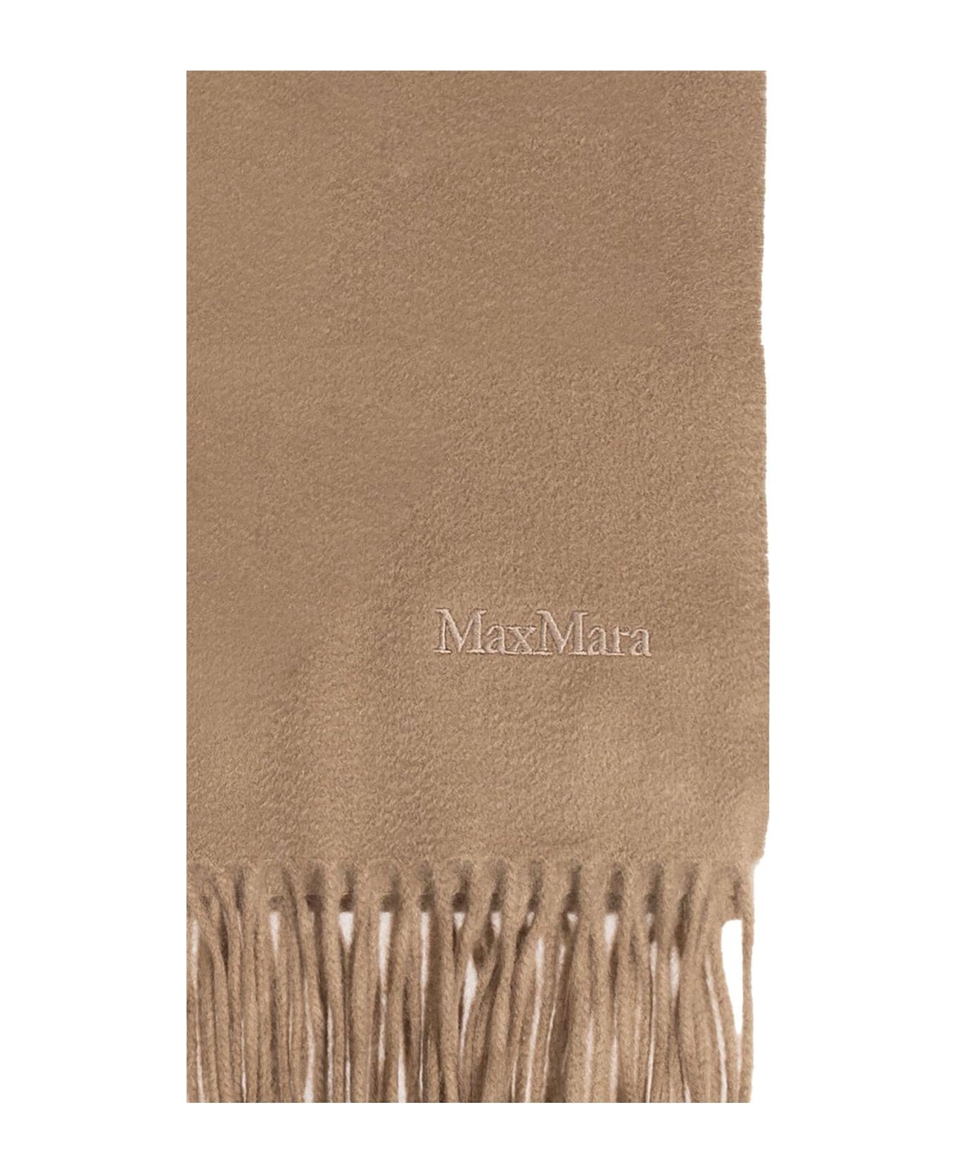 Logo Embroidered Fringed Edge Scarf - 2