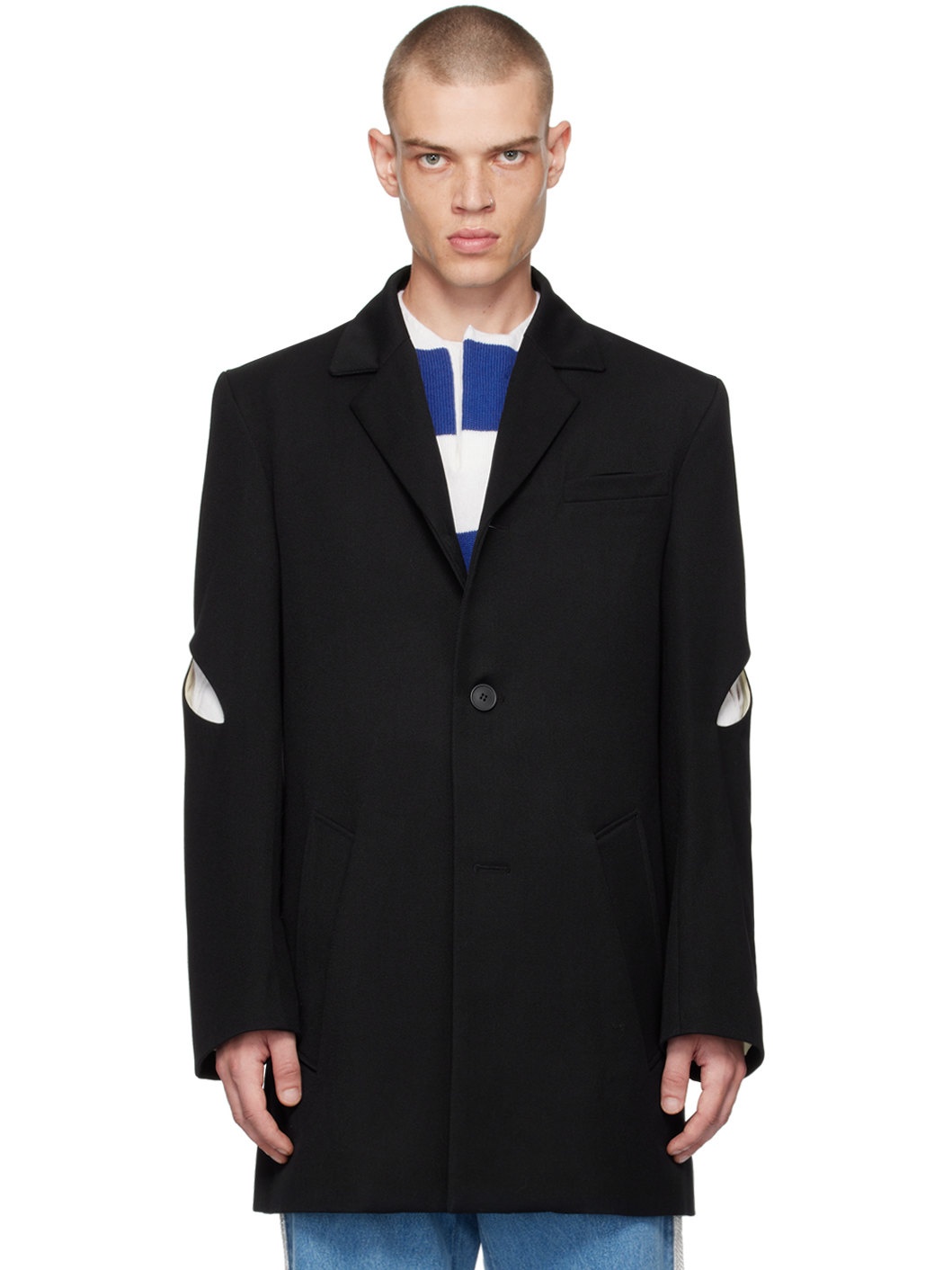 Black Slashed Coat - 1