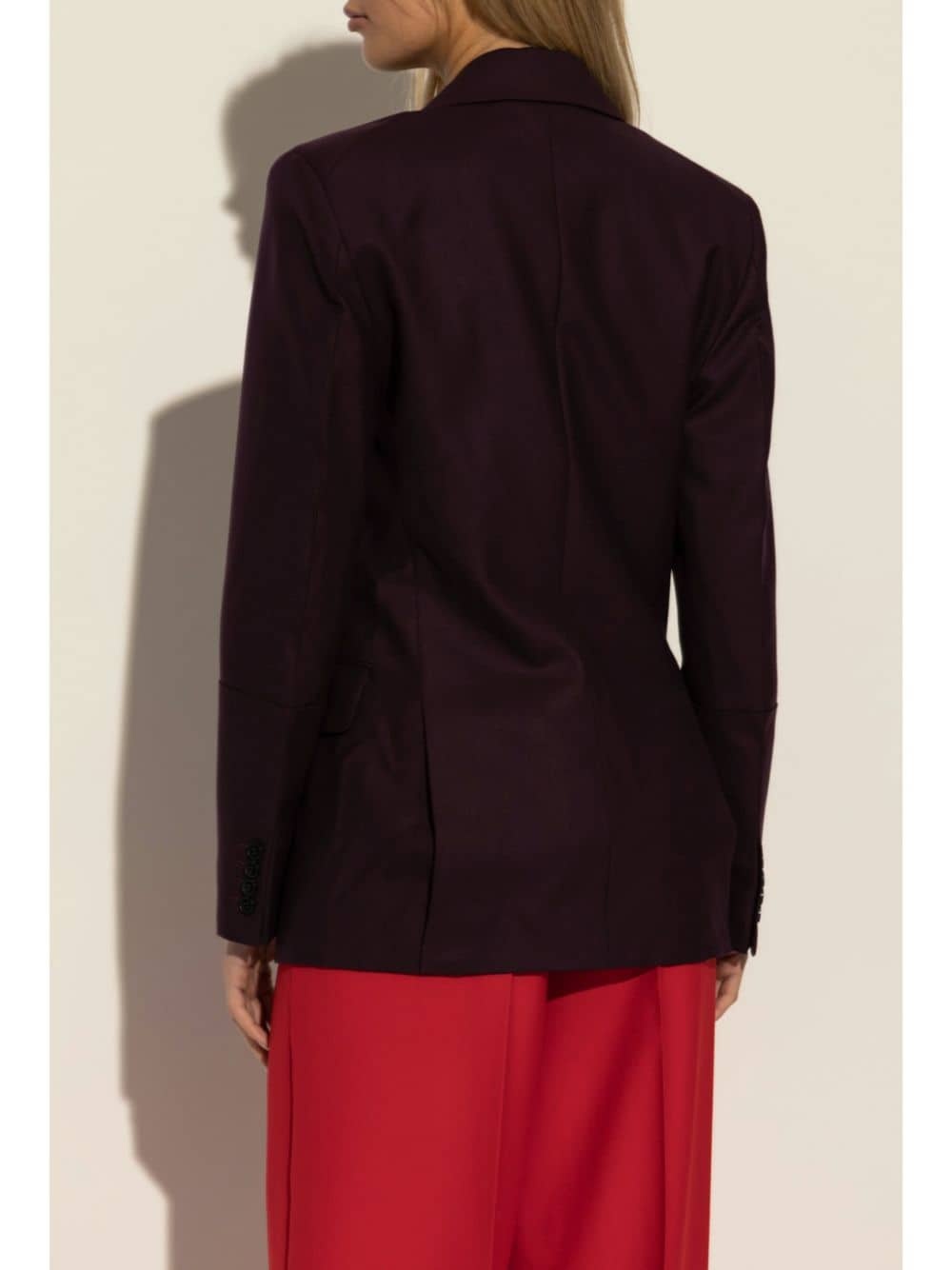 single-breasted wool blend blazer - 4