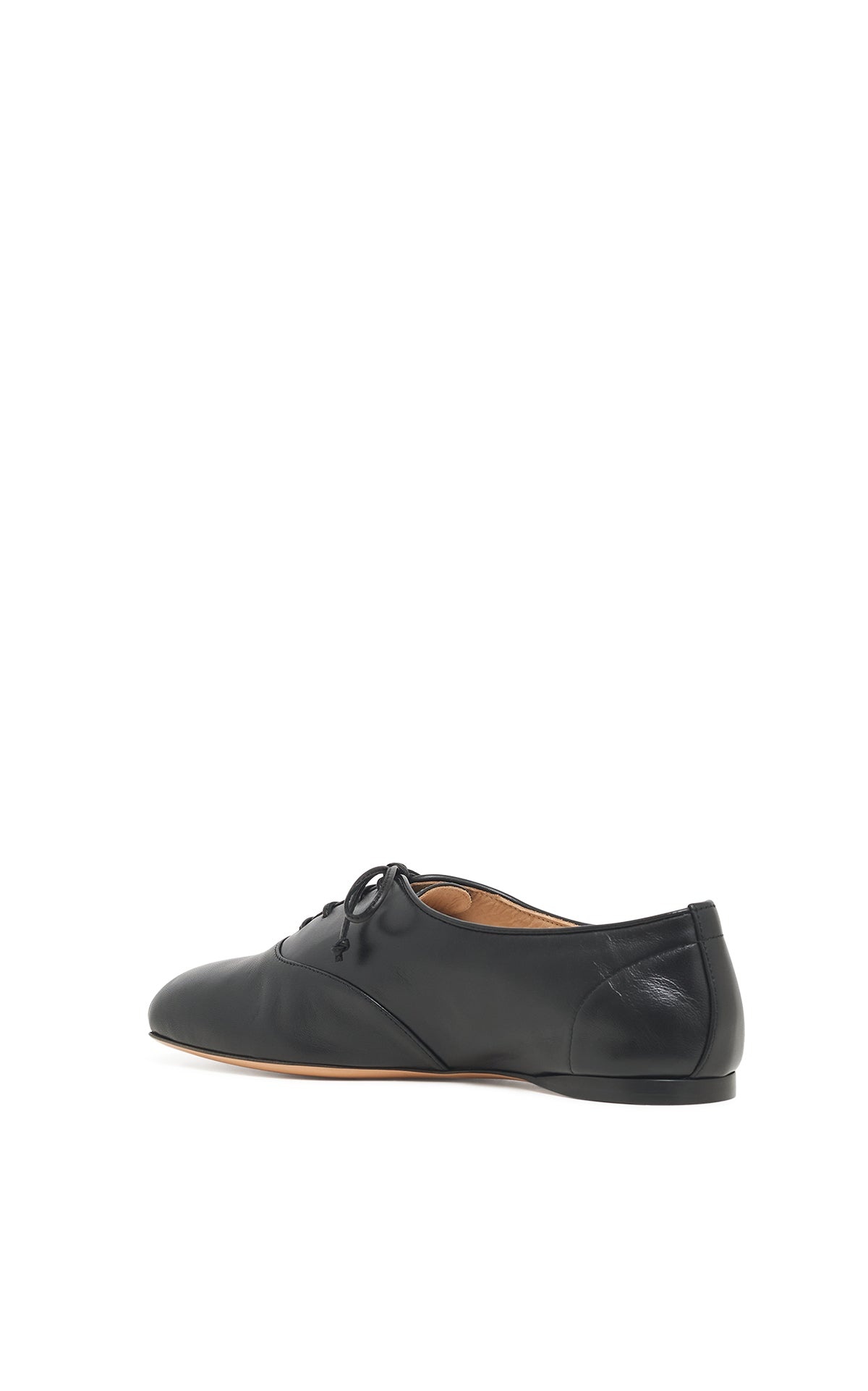 Maya Oxford Flat Shoe in Black Nappa Leather - 3