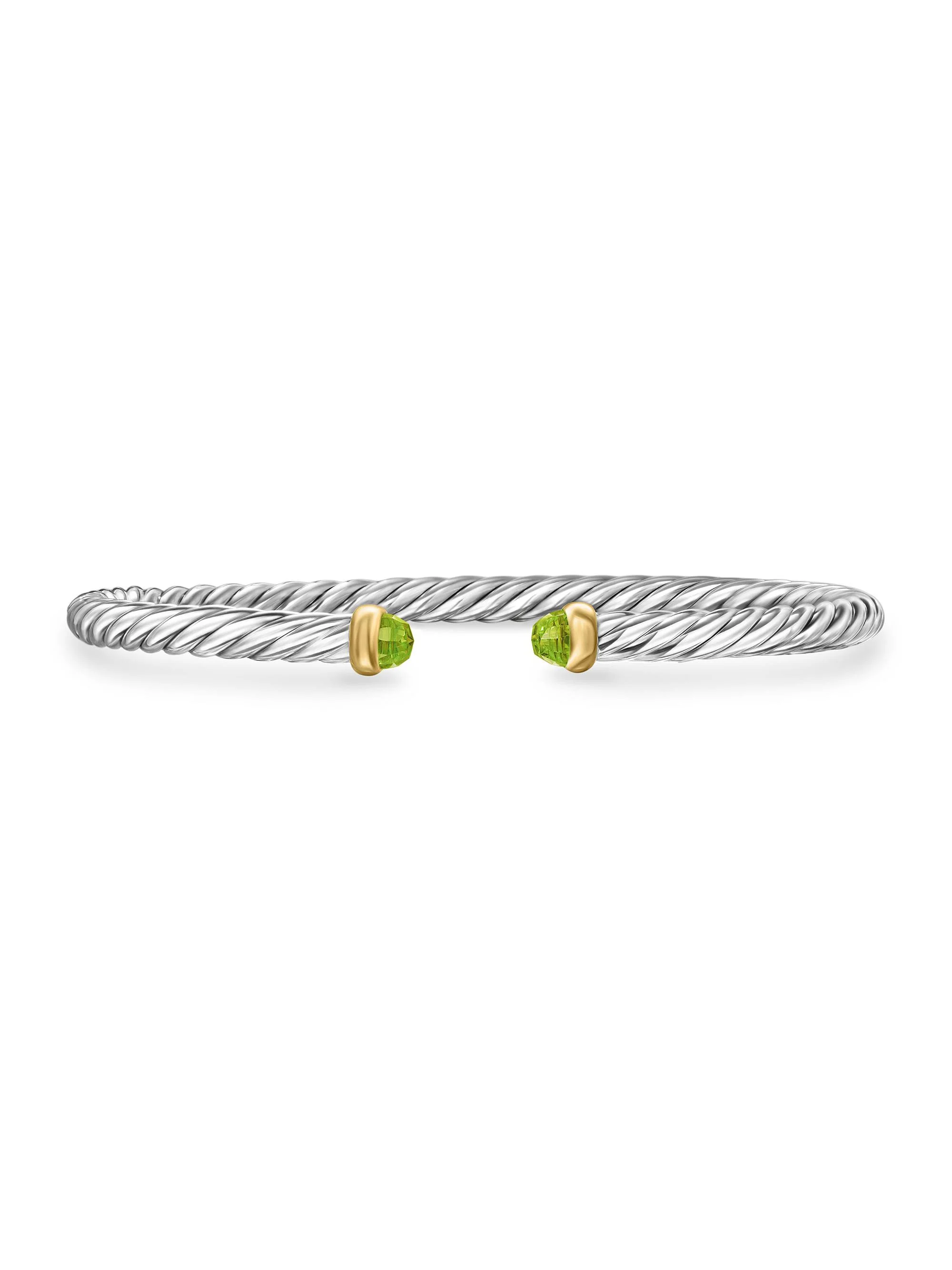 Women's Cable Flex Bracelet in Sterling Silver - Peridot - 1