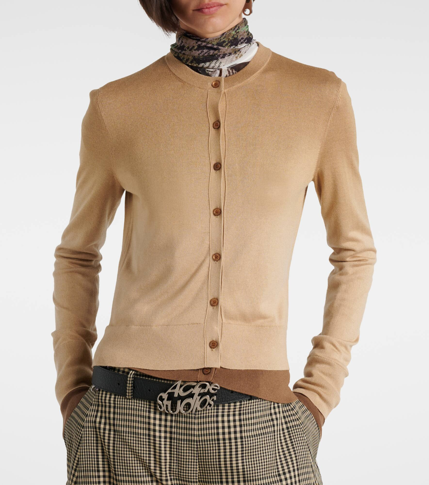 Silk, wool, and cashmere cardigan - 6