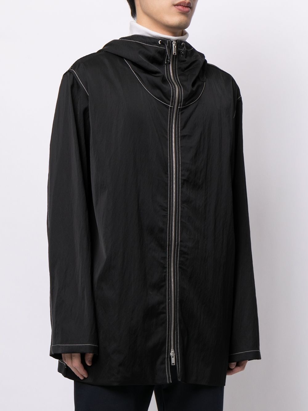 high-neck zip-up hooded jacket - 3