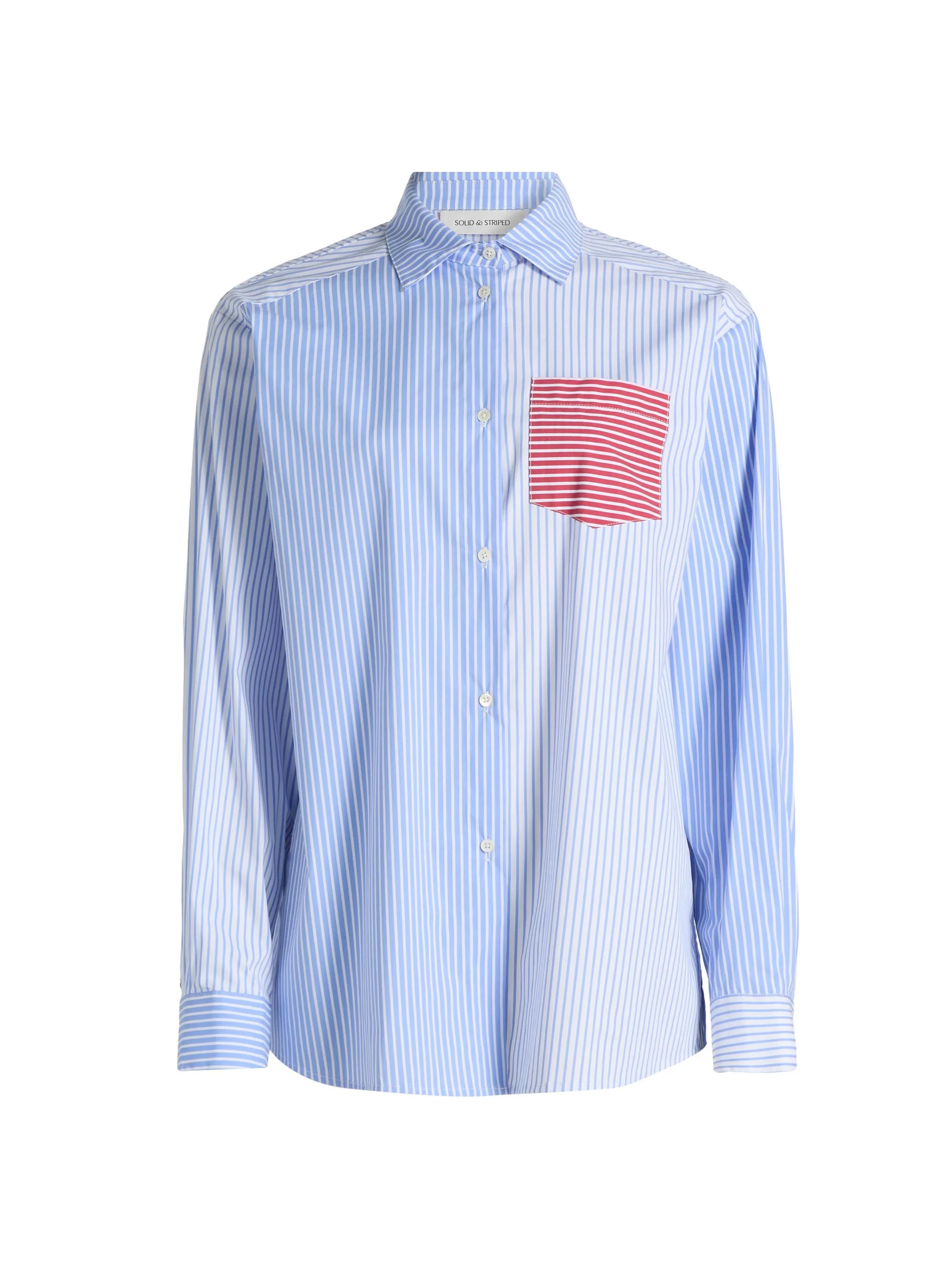 Women's The Avril Stripe Button-Front Shirt - Colorblock Marina - 1