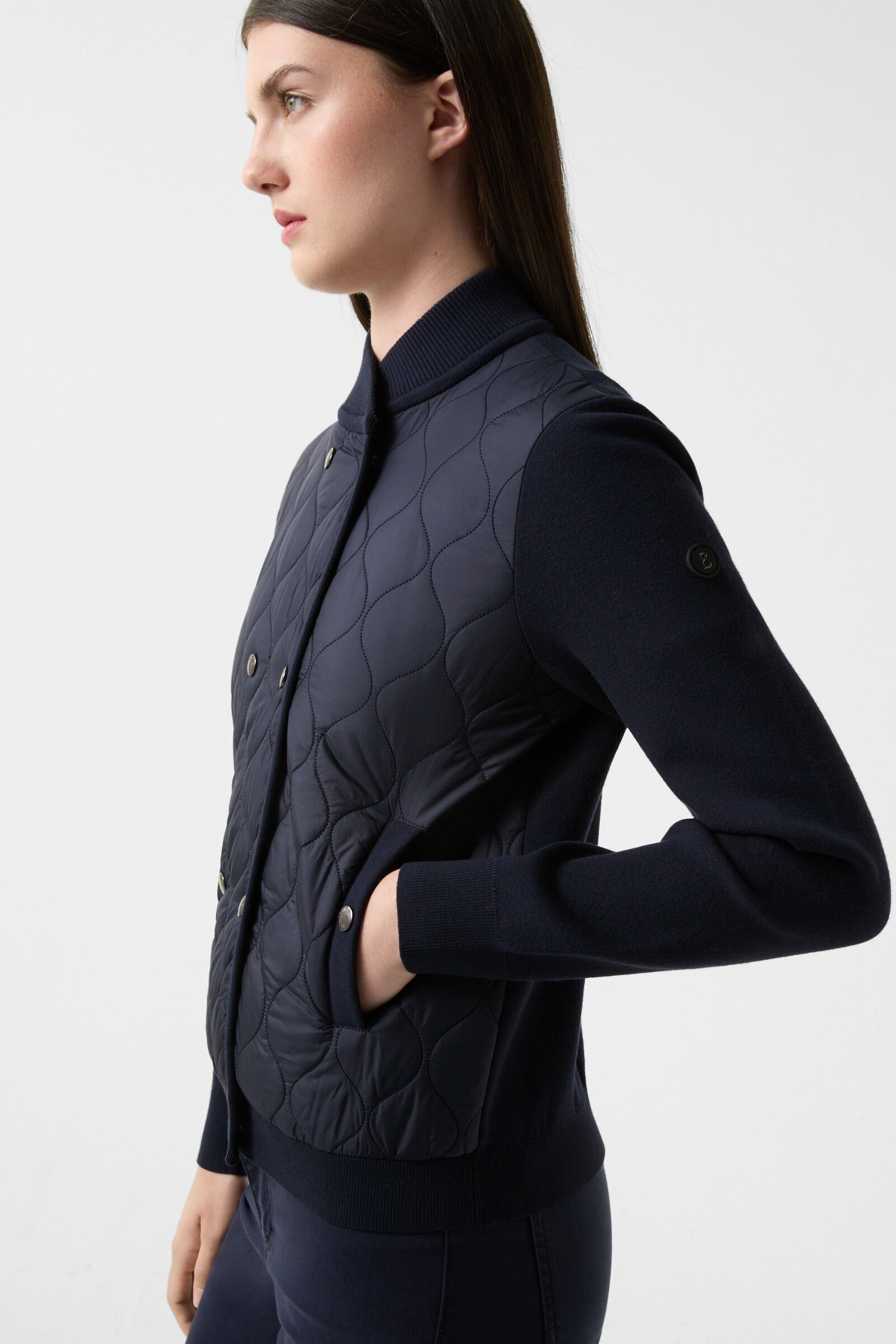 Becca hybrid knit jacket in Navy blue - 6