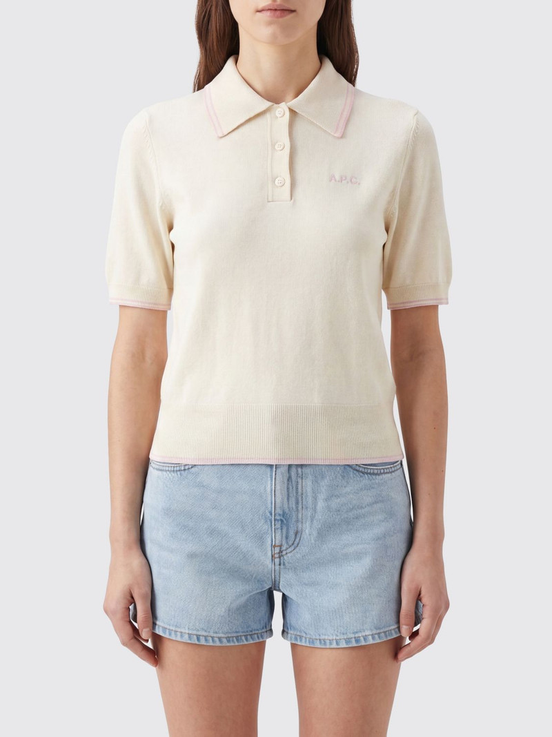 A. P.C. Knit Cotton Polo with Ribbed Collar and Trims 1