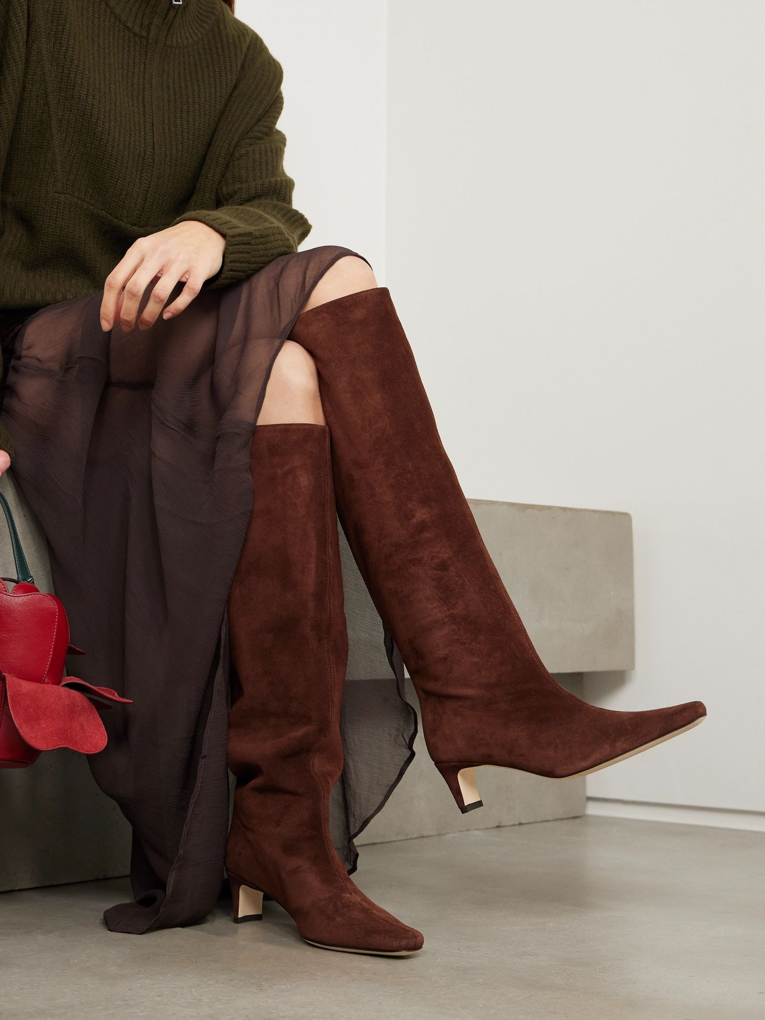 Wally suede knee boots Chocolate - 2