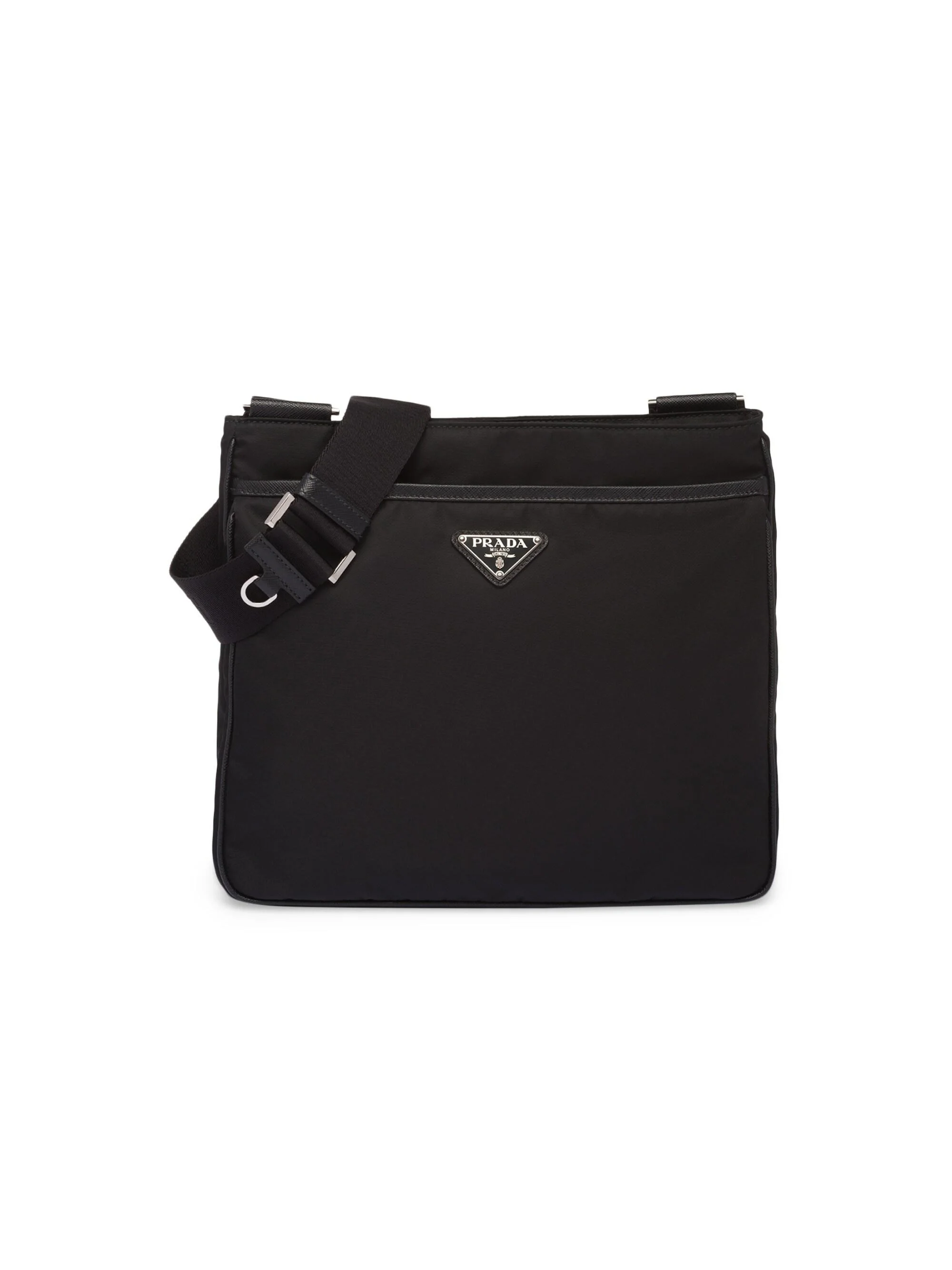 Men's Re-Nylon and Saffiano Shoulder Bag - Black - 1