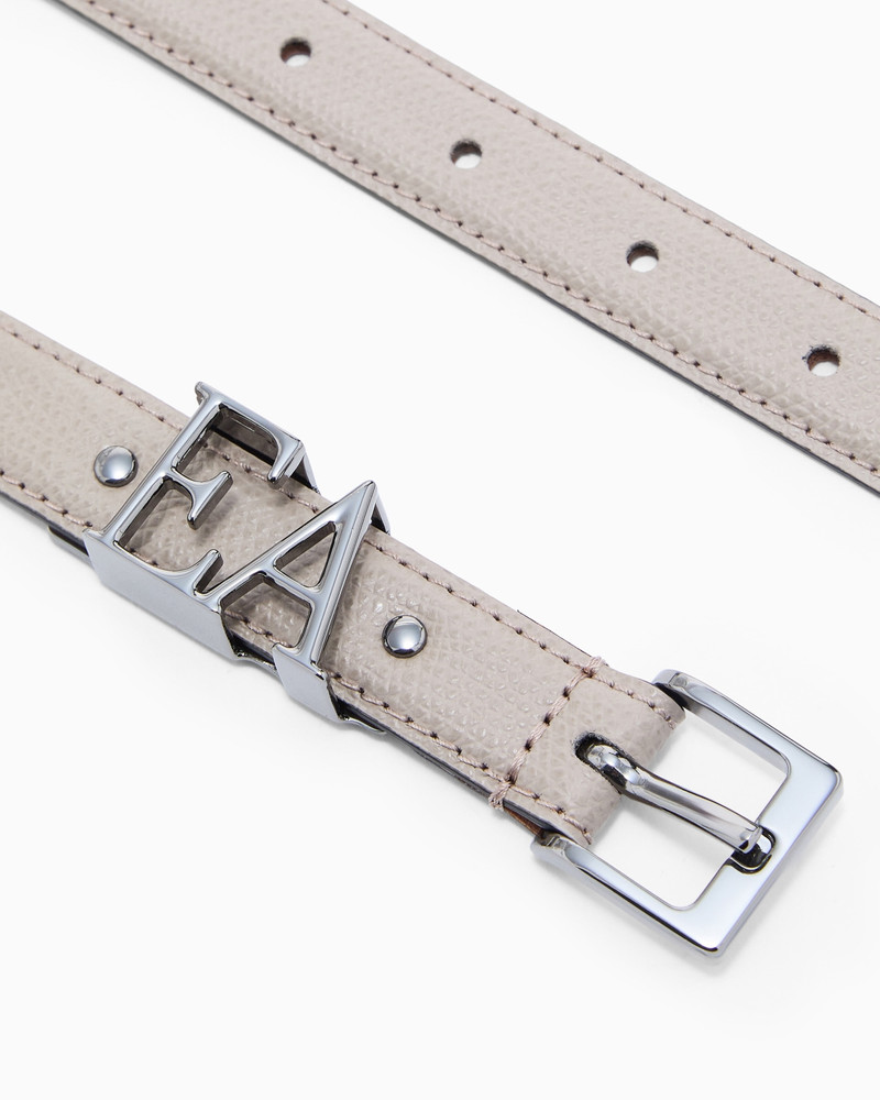 EMPORIO ARMANI MICRO-GRAINED LEATHER BELT WITH EA BUCKLE outlook