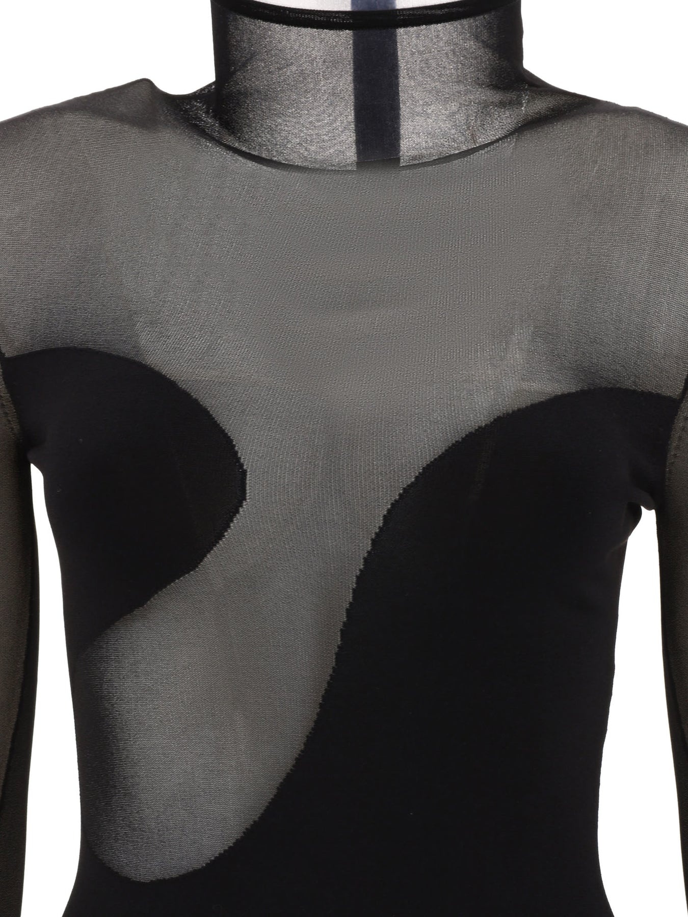 Asymmetric Line Bodysuit Tops Black - 3