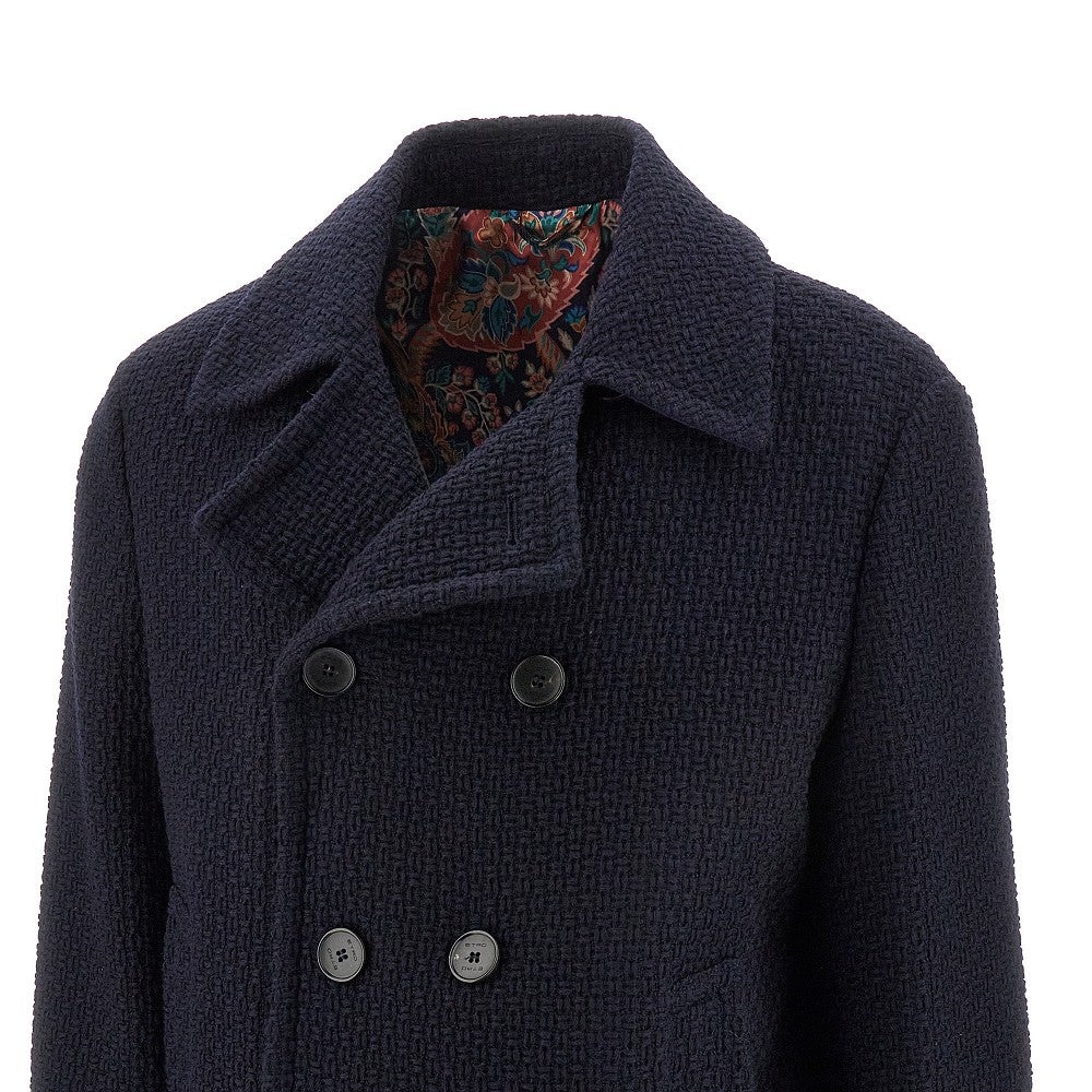 DOUBLE-BREASTED WOOL PEACOAT - 4