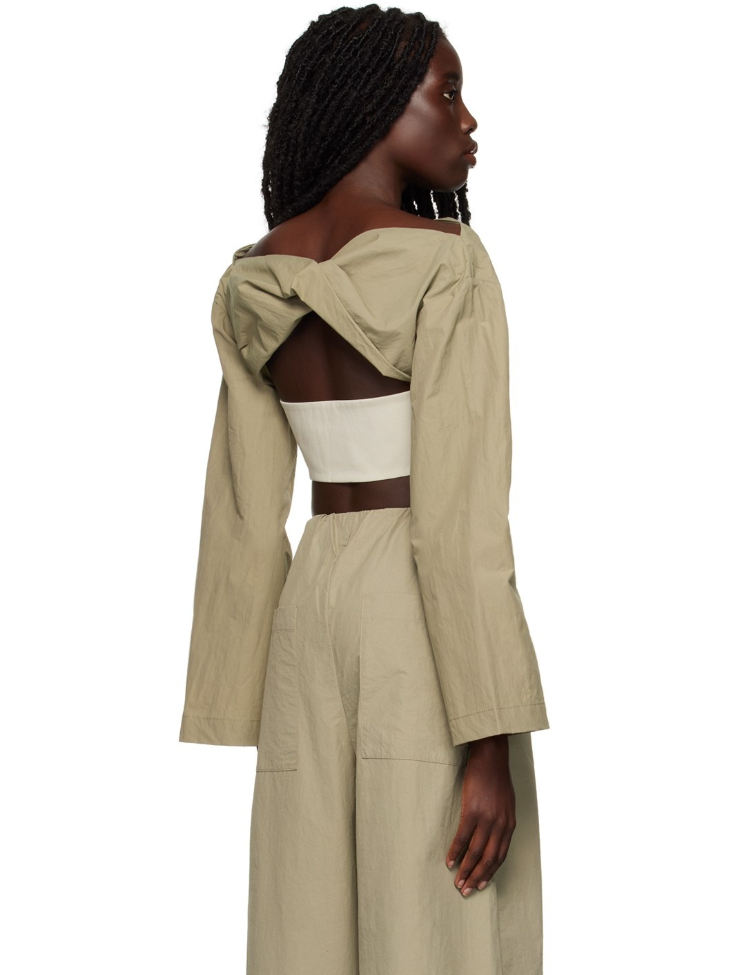 Khaki Twist Long Sleeve T-Shirt - 3