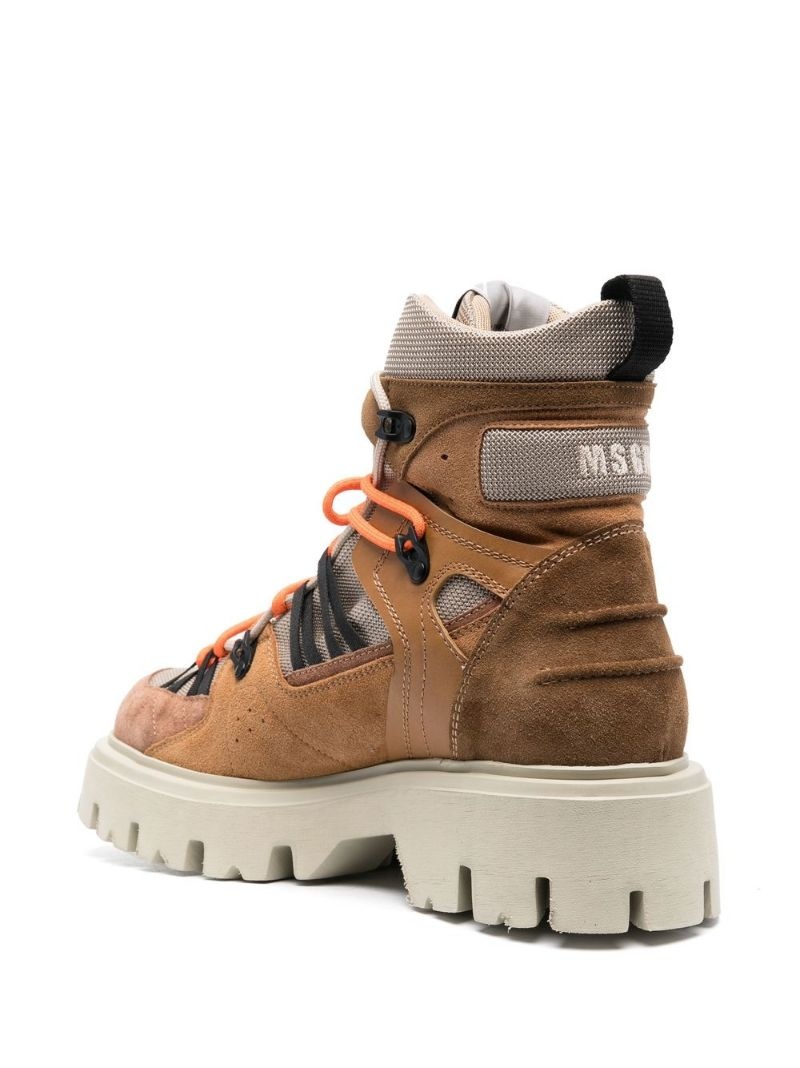 panelled lace-up boots - 3